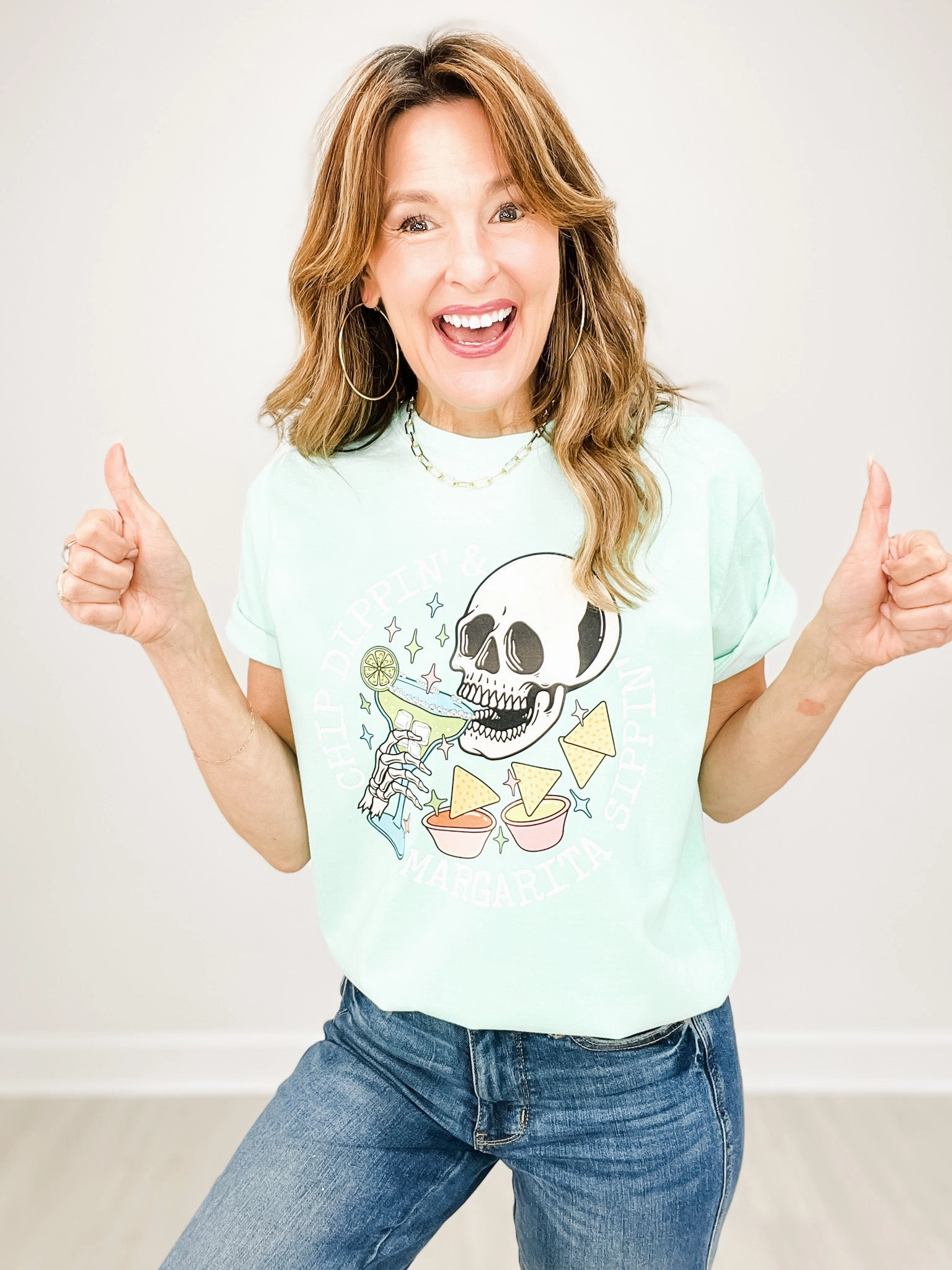 Ribbed Trims QuickRelease Closures Chip Dippin' Margarita Sippin' Graphic Tee