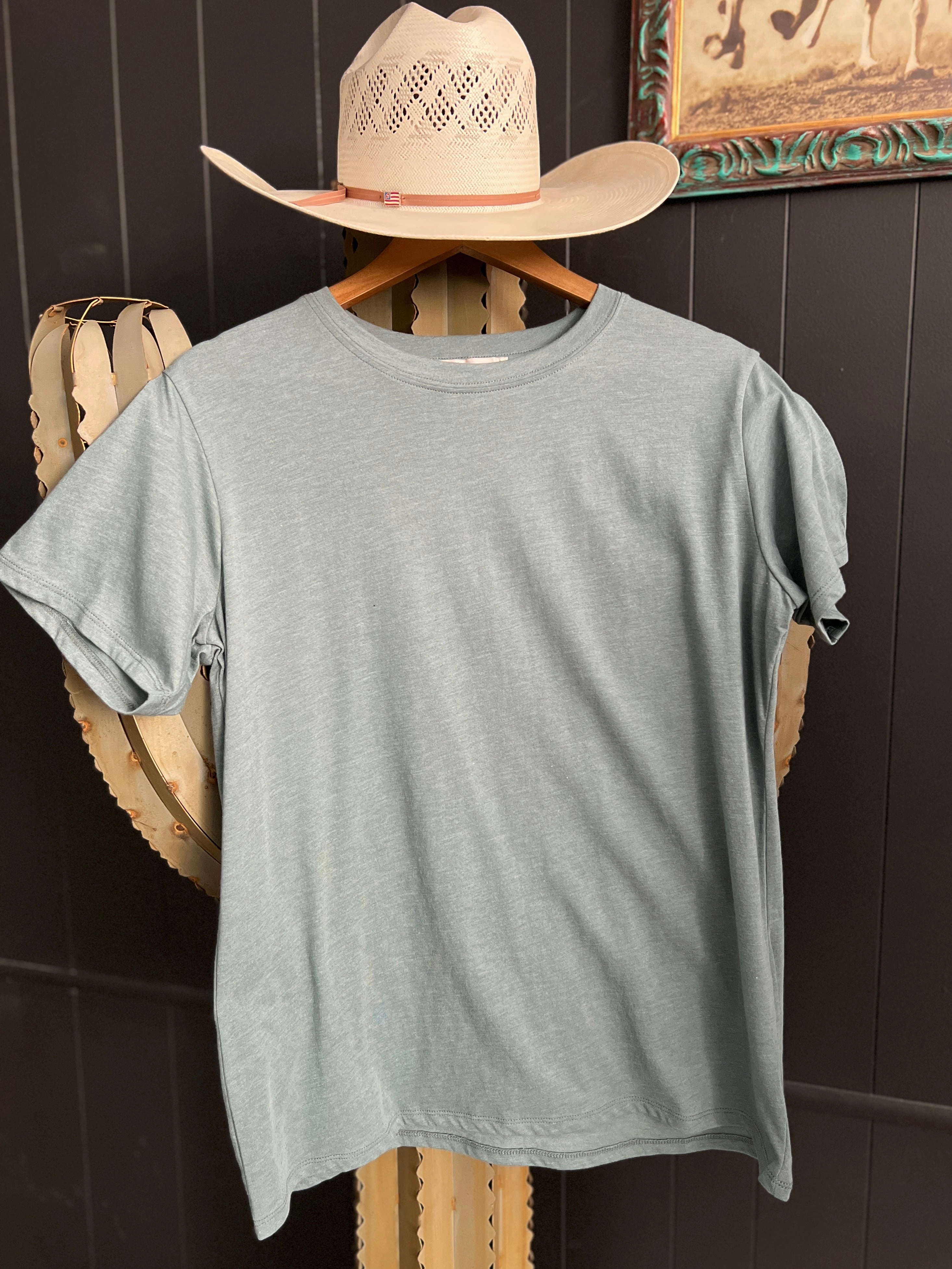 Zenana Cotton Boyfriend Round Neck Basic Tee NeutralPalette Yarn Dyed Fabric