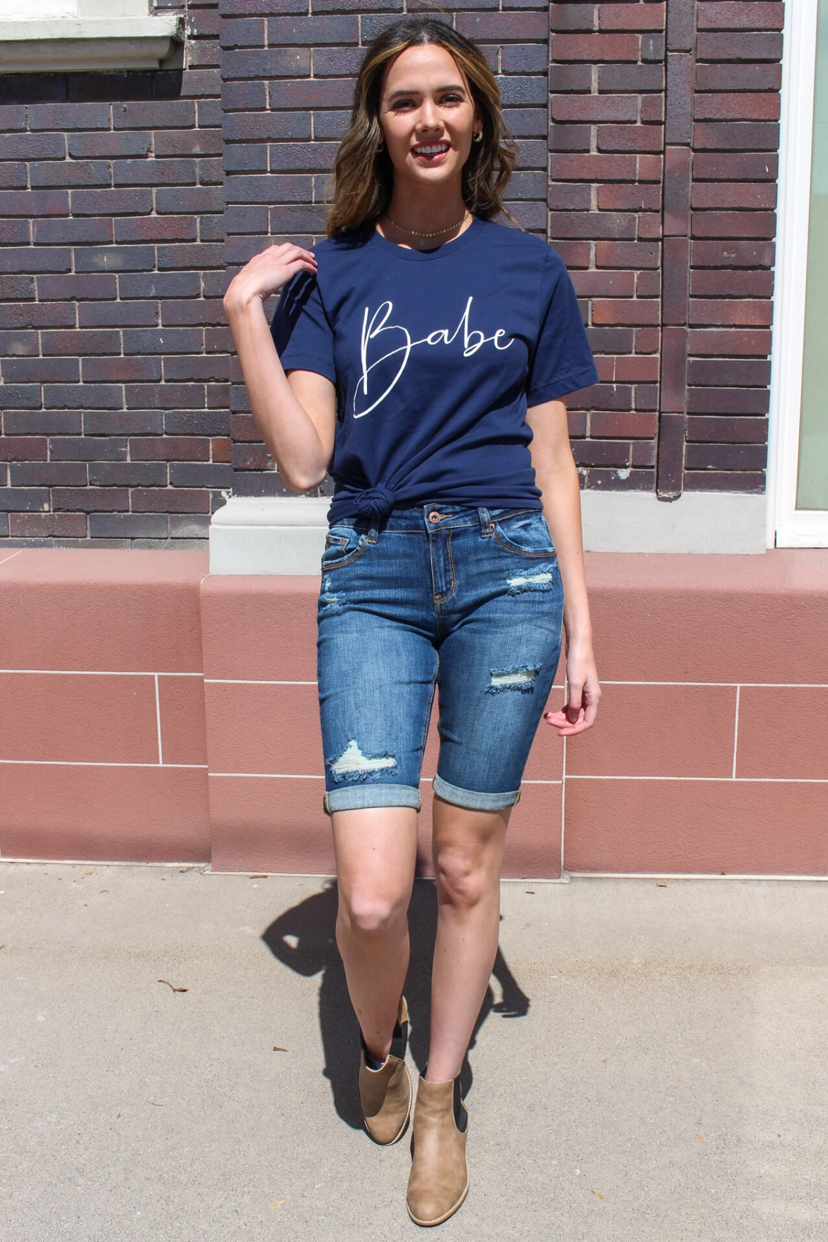 Mid Rise Bermuda Shorts Sunny Vibes Office Wear Street Inspired