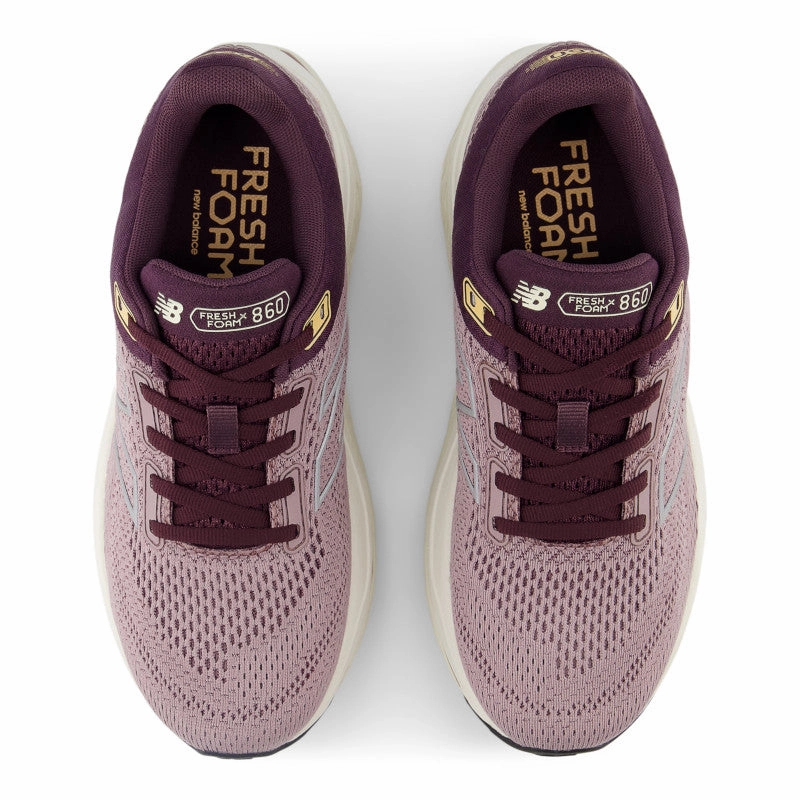 Fresh Foam X 860v14 - Ice Wine with Plum Brown and Silver Metallic - Women's Orthopedic Friendly Fit
