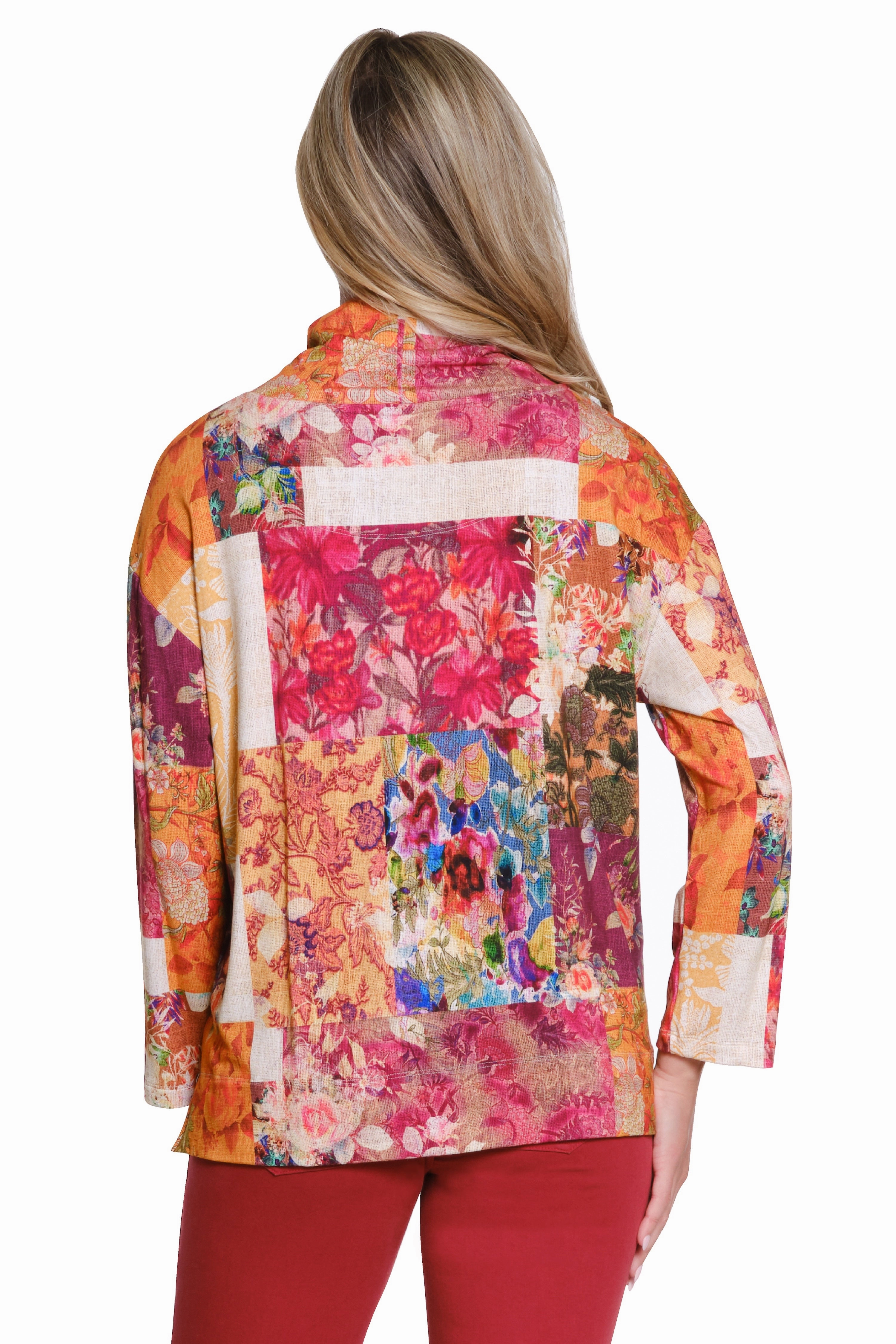 Durable Binding sporty wear Mock Neck Knit Top - Multi