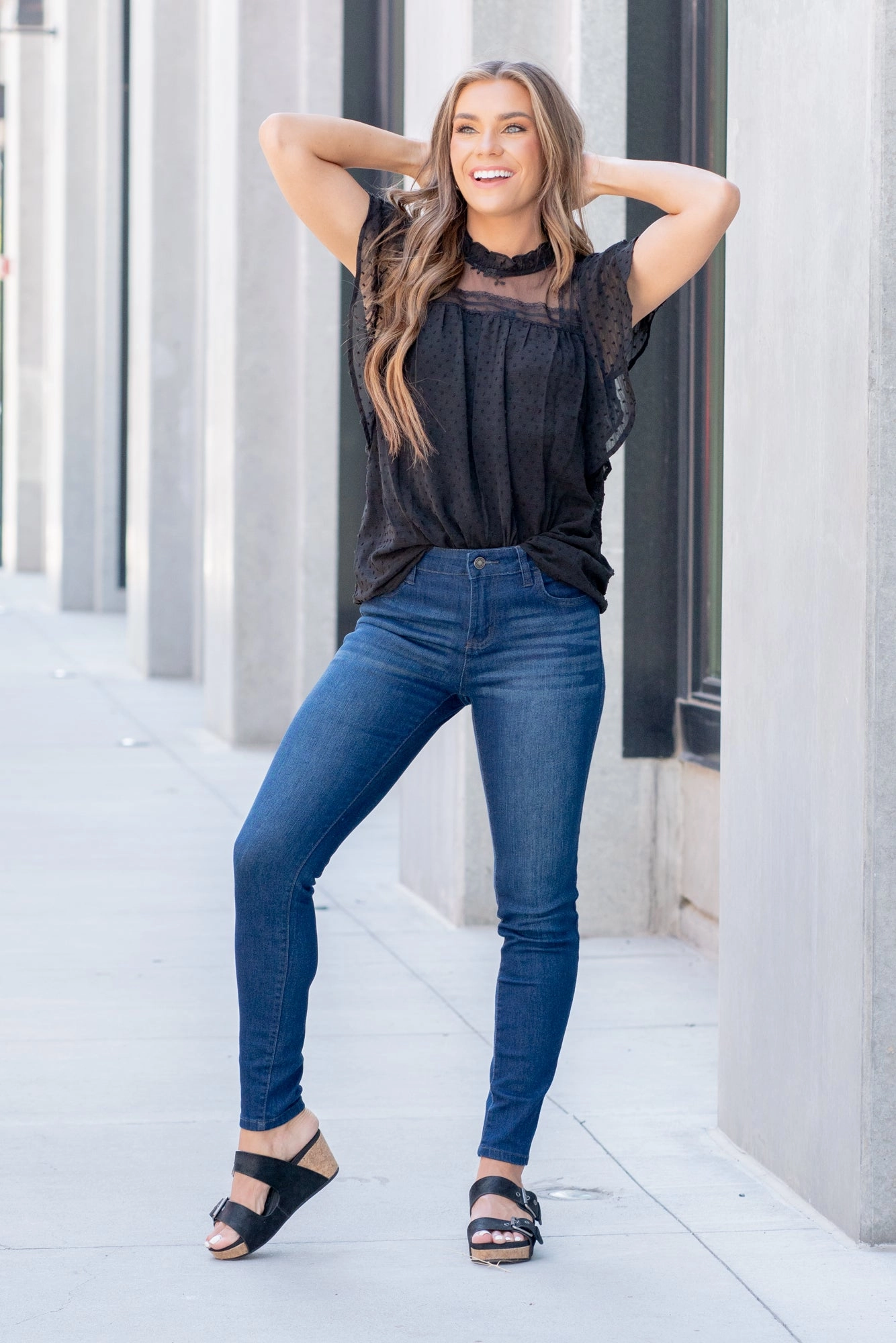 Music Event Smooth Casual Tessa Mid Rise Super Skinny