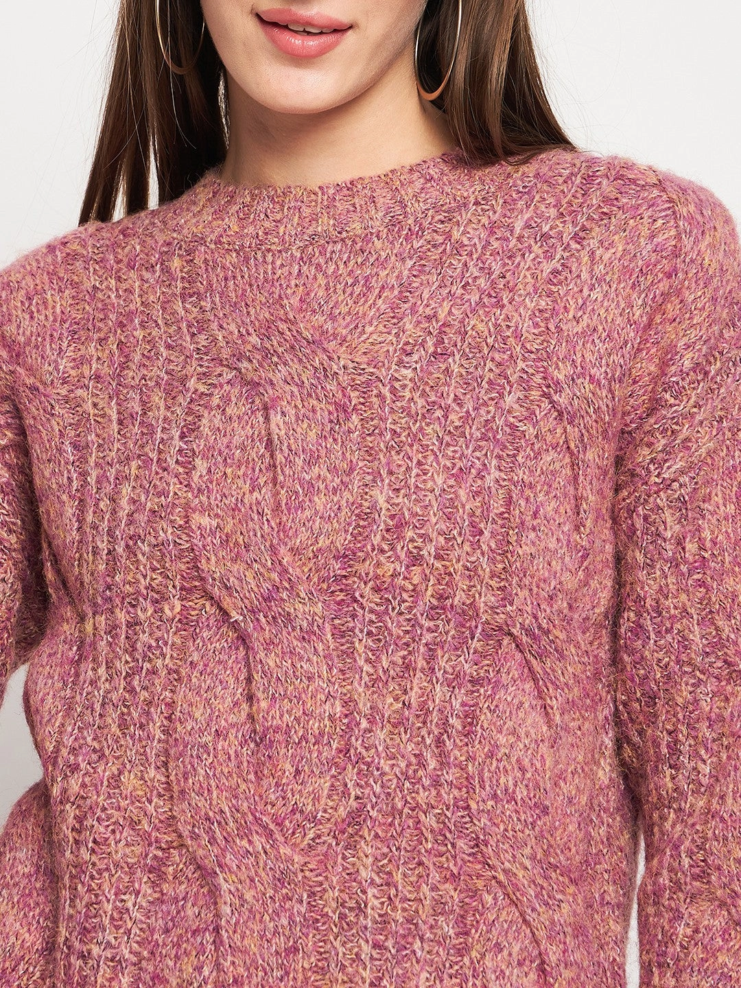 Madame Pink Knit Pullover Perfect Fit Stretchy Fit