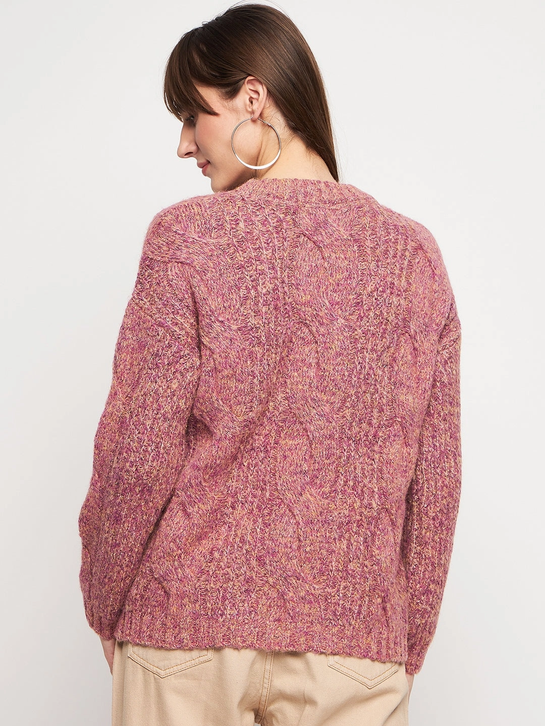 Madame Pink Knit Pullover Relaxed fit wear Comfy Wear