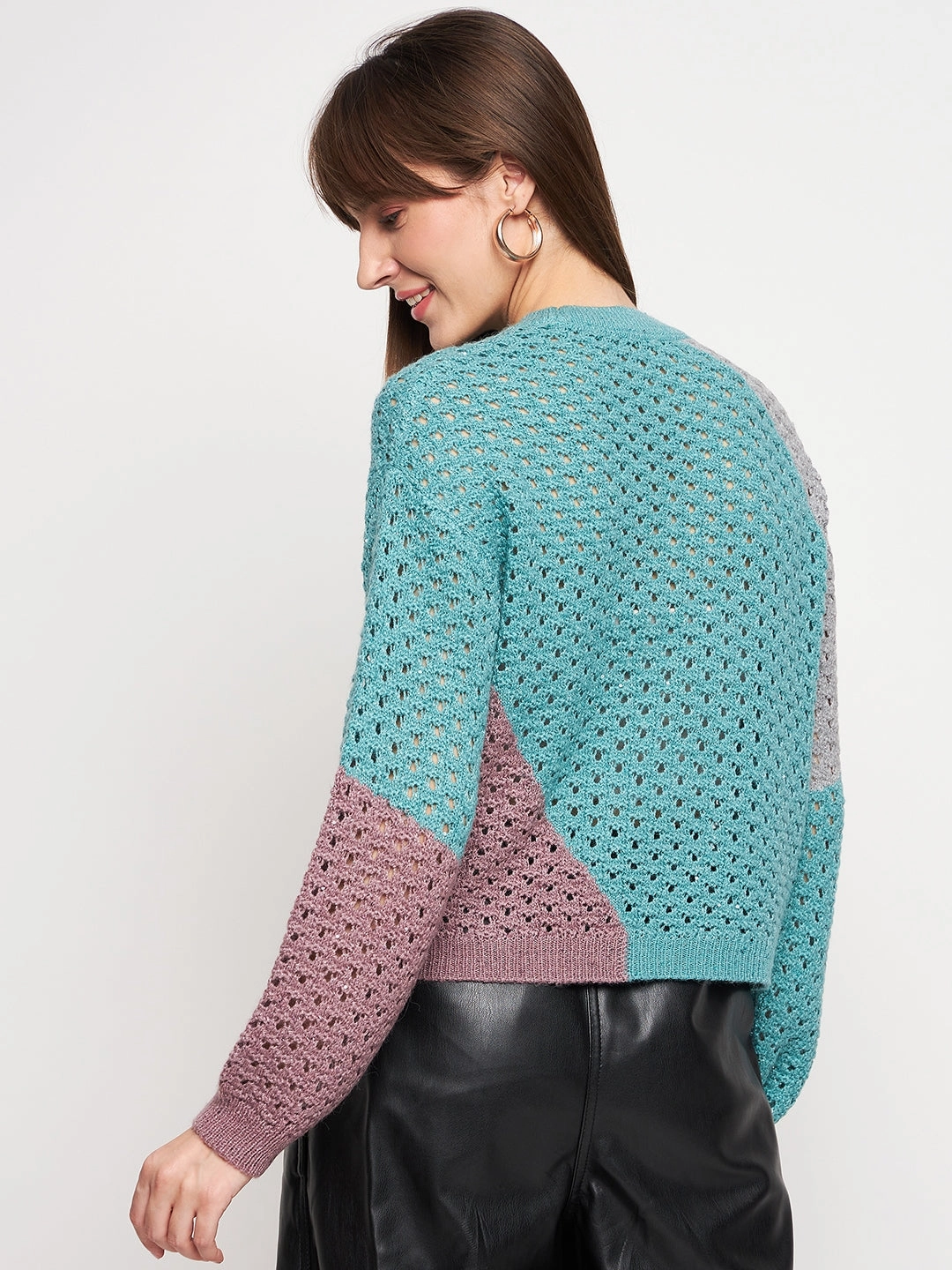 Essential Comfort Madame Aqua Pointelle-Knit Jumper