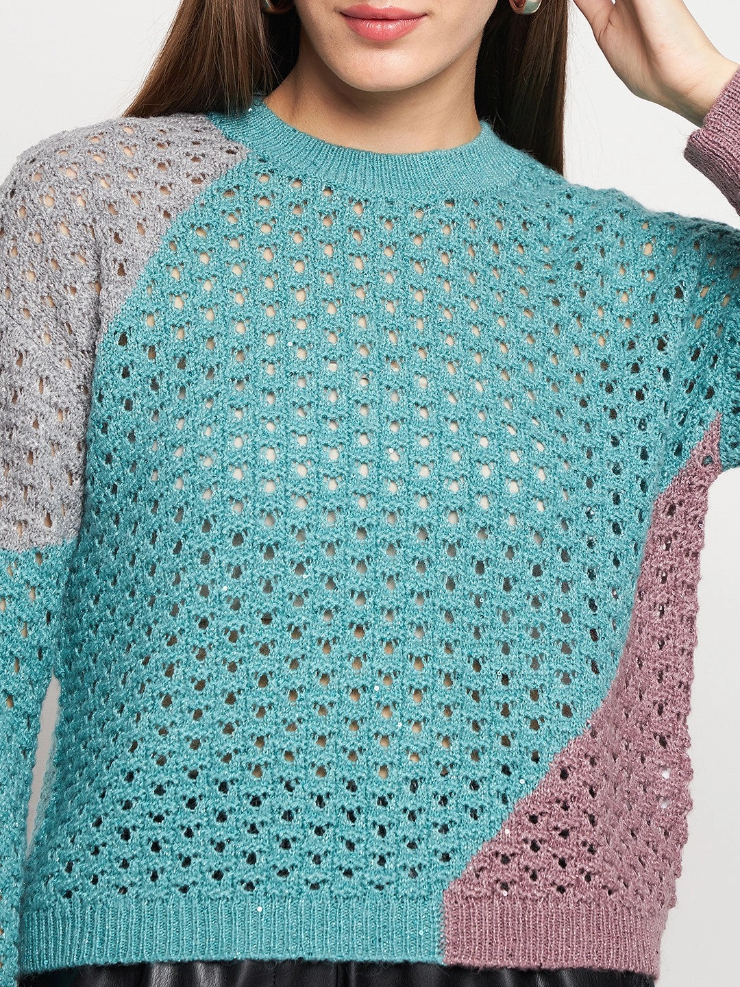 Cold Weather Sport Flex Madame Aqua Pointelle-Knit Jumper