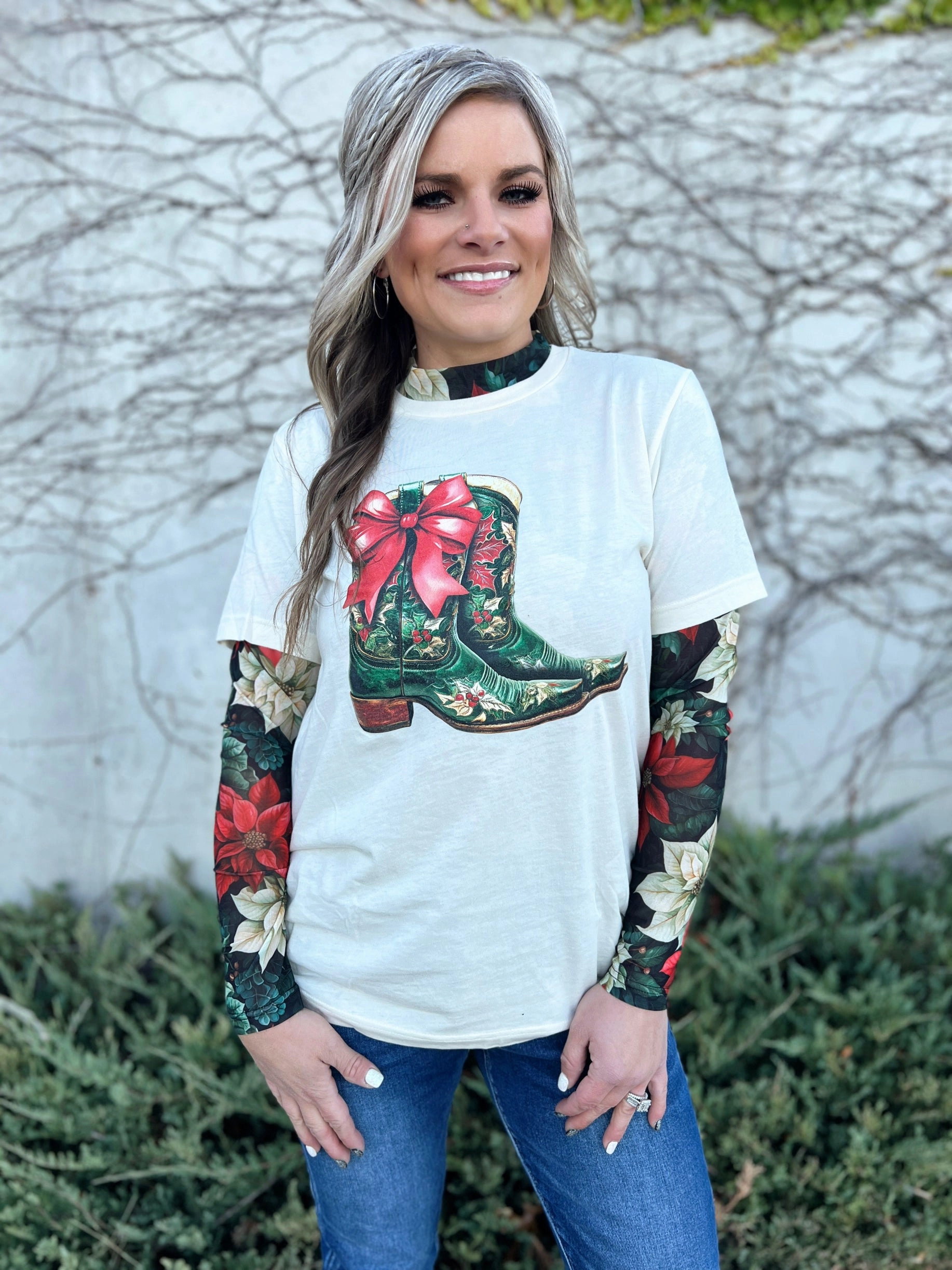Flowy Tunic *LIMITED EDITION* Sterling Kreek All I Want For Christmas Is Boots Tee*