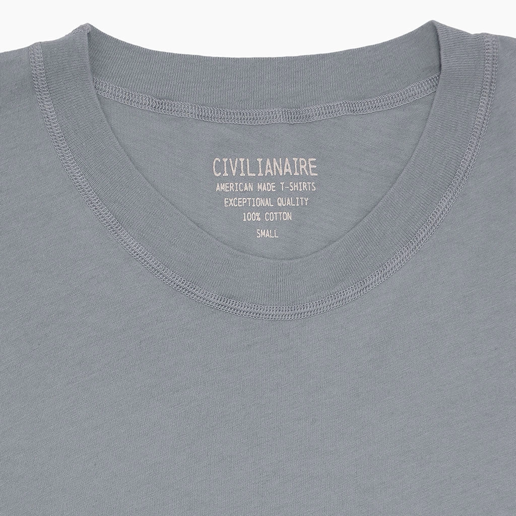 MeshLining Long Sleeve Crew Neck Cotton Tee - Iron #9022