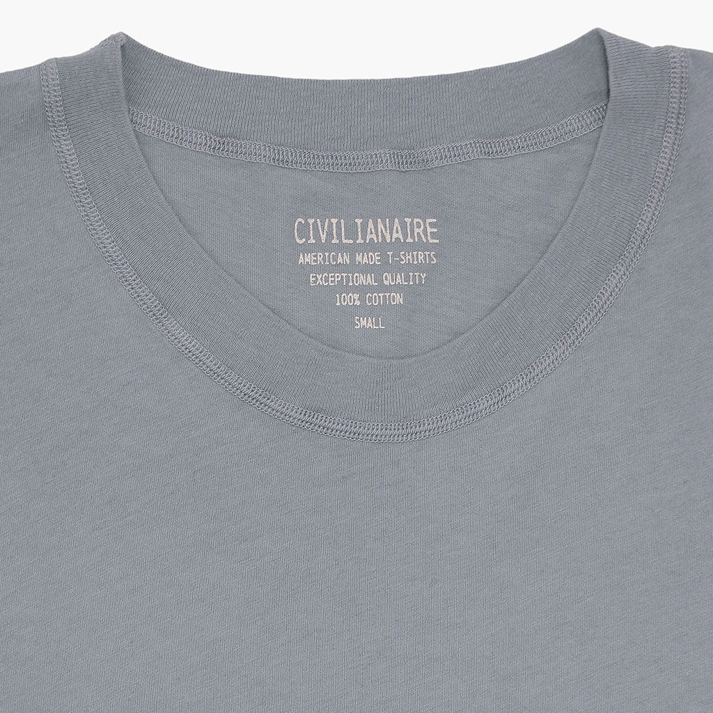 Lightweight insulation Relaxed Dress Long Sleeve Crew Neck Cotton Tee - Iron #9022