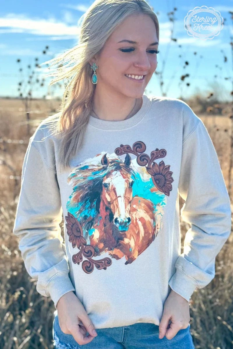 Plus Painted Pony Sweater* DoubleStitched