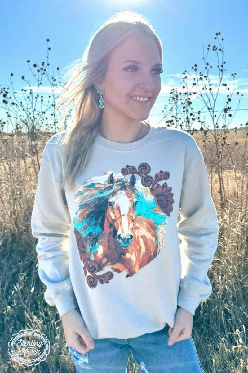 MidweightKnit Fade Resistant Treatment Plus Painted Pony Sweater*