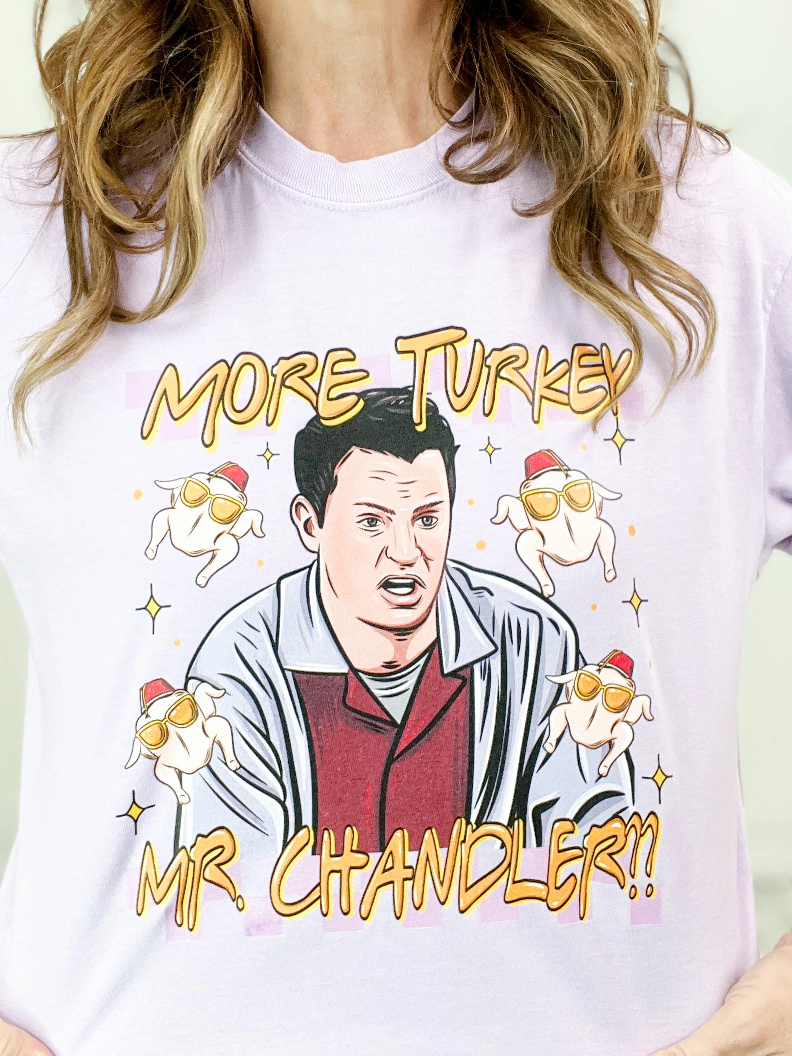Long Sleeve Polo EcoFriendlyDye More Turkey Mr. Chandler Friends Graphic Tee
