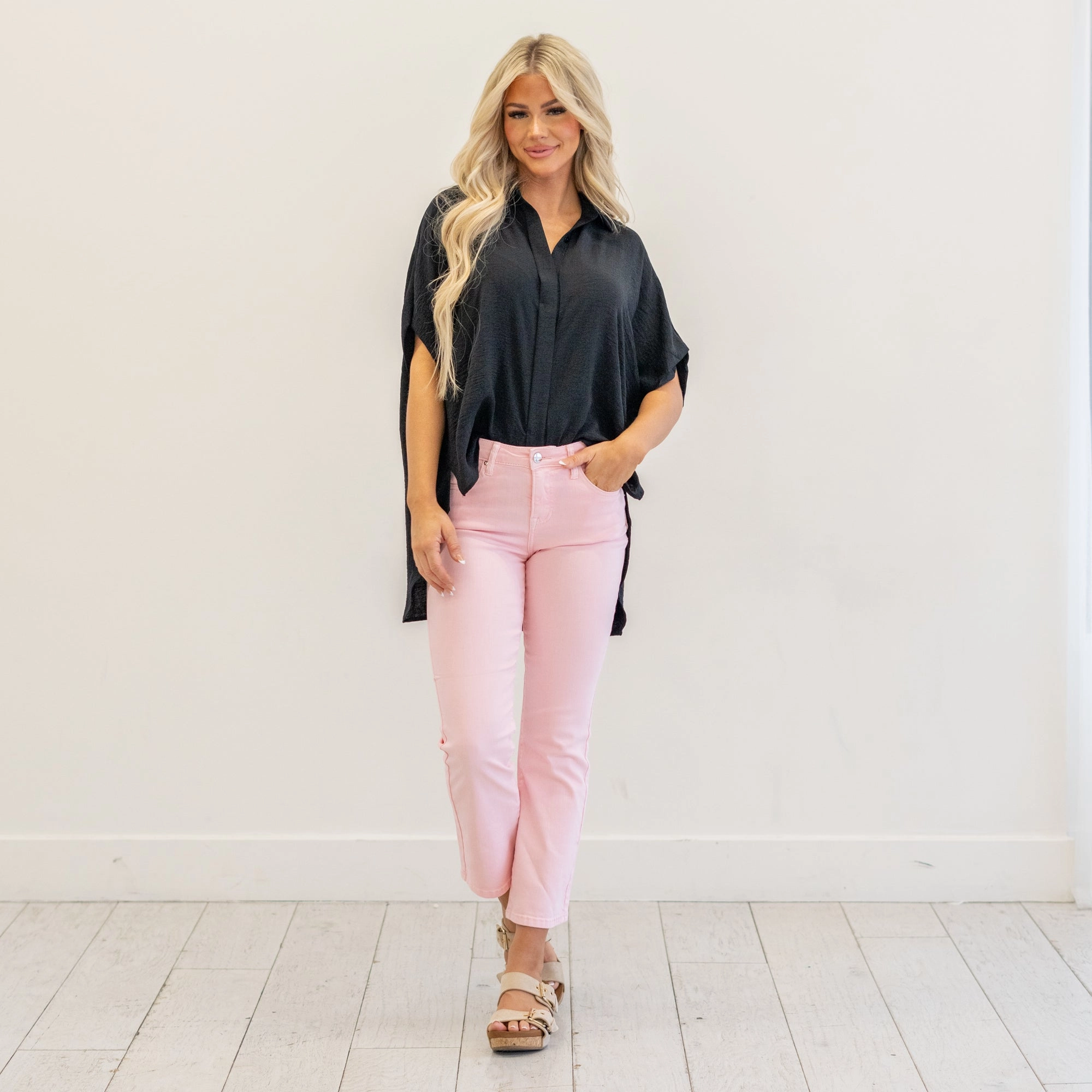 Relaxed Style Smart Casual Minimalist Style Youth Style Road Trip Outdoor Enthusiast Morning Meadow Tummy Control Top High Rise Straight Leg Regular & Plus Sizes