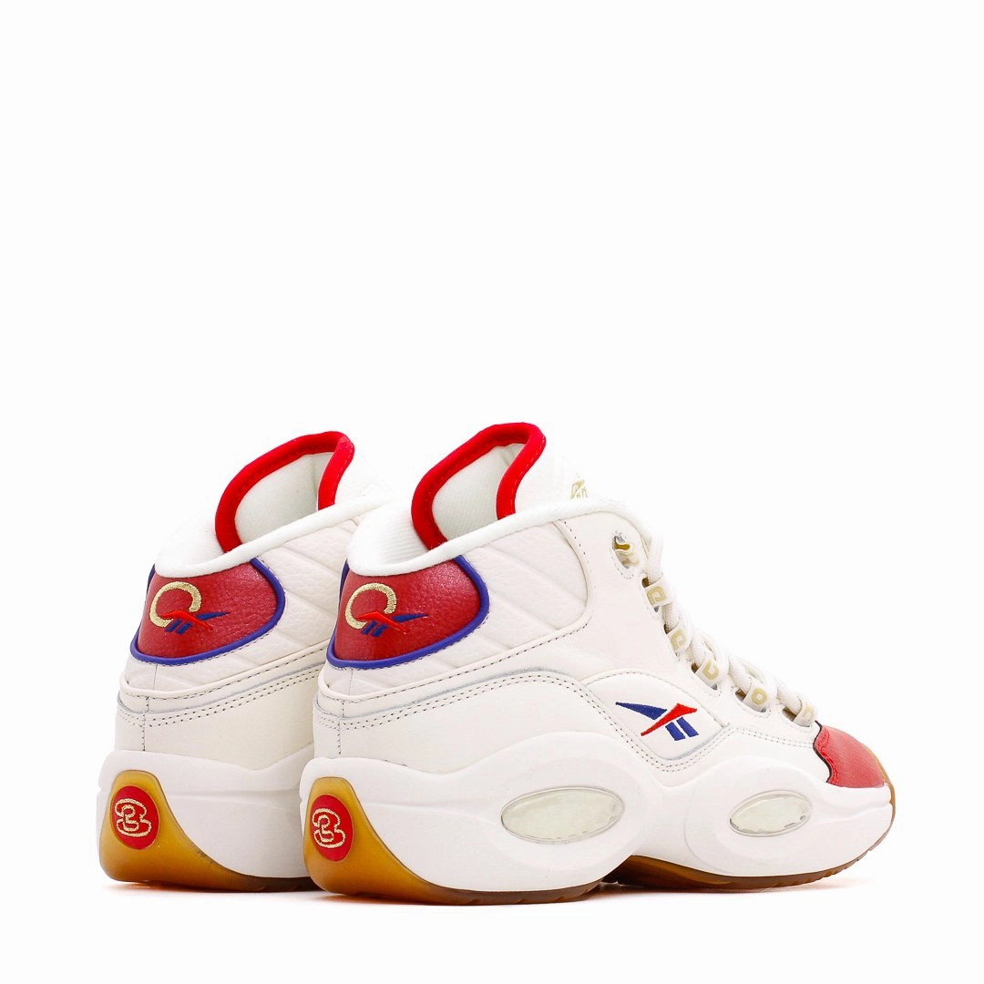 Reebok Classics Basketball Men Question Mid Allen Iverson White Red Blue GZ7099 Jump Control Non Slip Grip Pattern