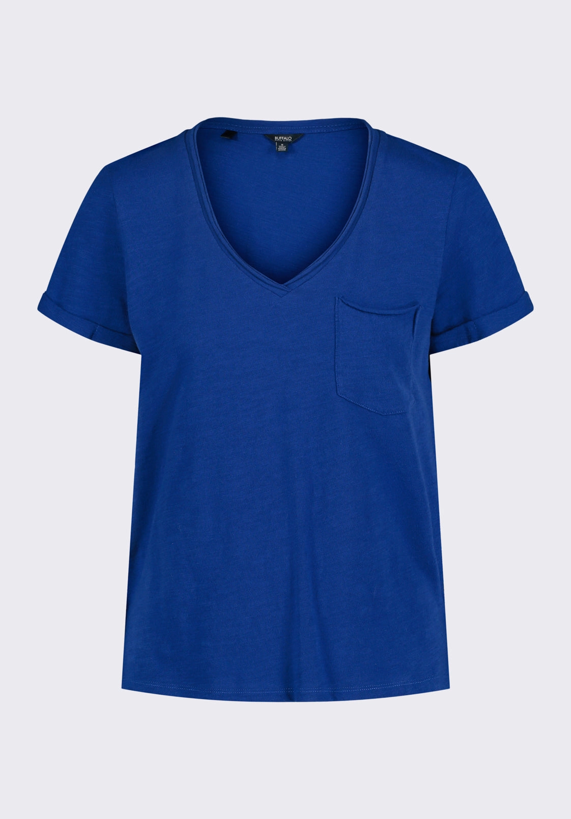 Moxie Women's Slub Knit V-Neck T-Shirt, Sodalite Blue - KT0179P Glow In The Dark Accent Trim