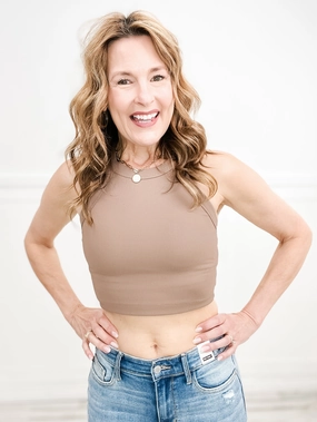 Nylon Rib Cropped Halter Tank Top - Group A SnagResistant Fabric QuickRelease Fastener