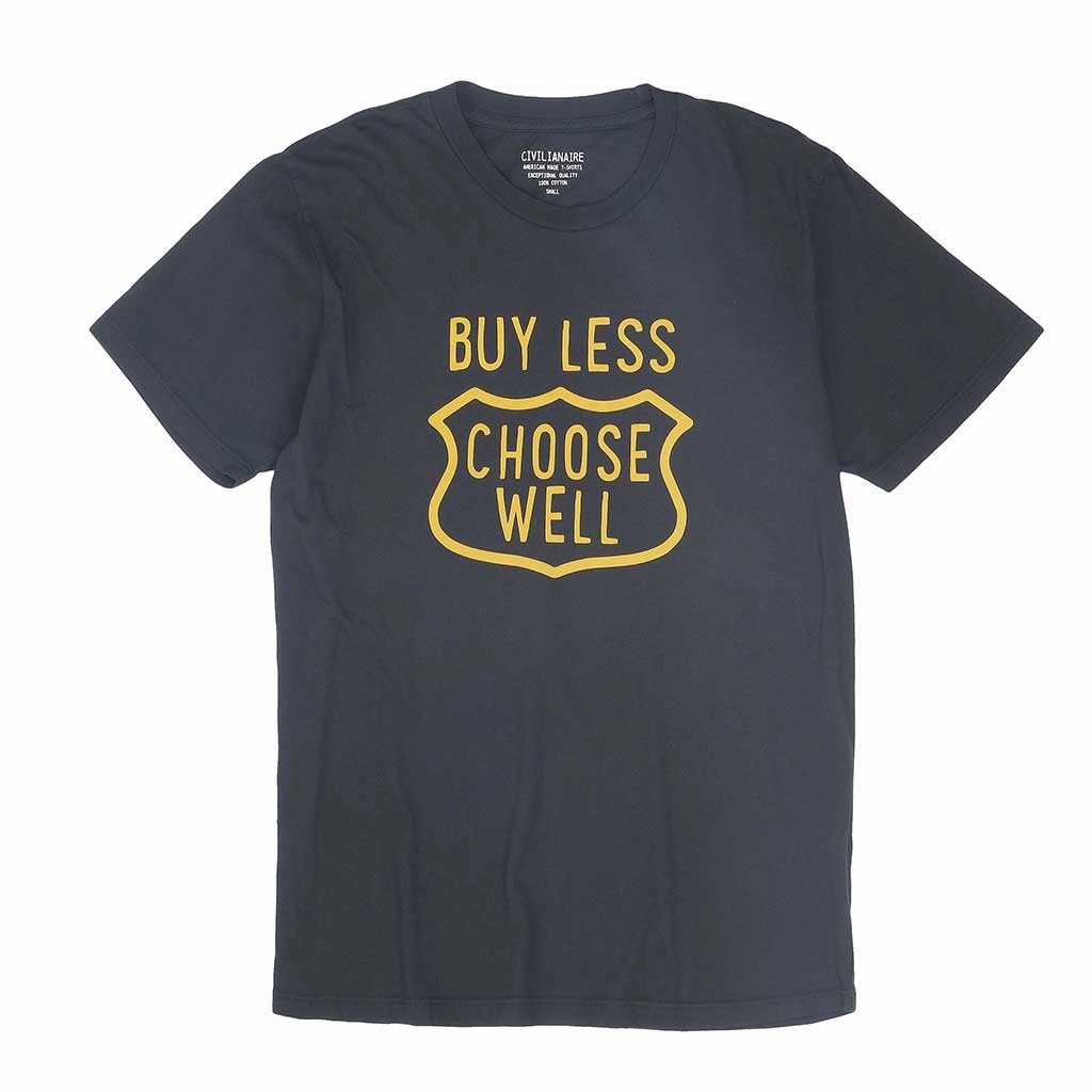 LowProfileSeams "Buy Less, Choose Well" Short Sleeve Men's Tee - Black Coal
