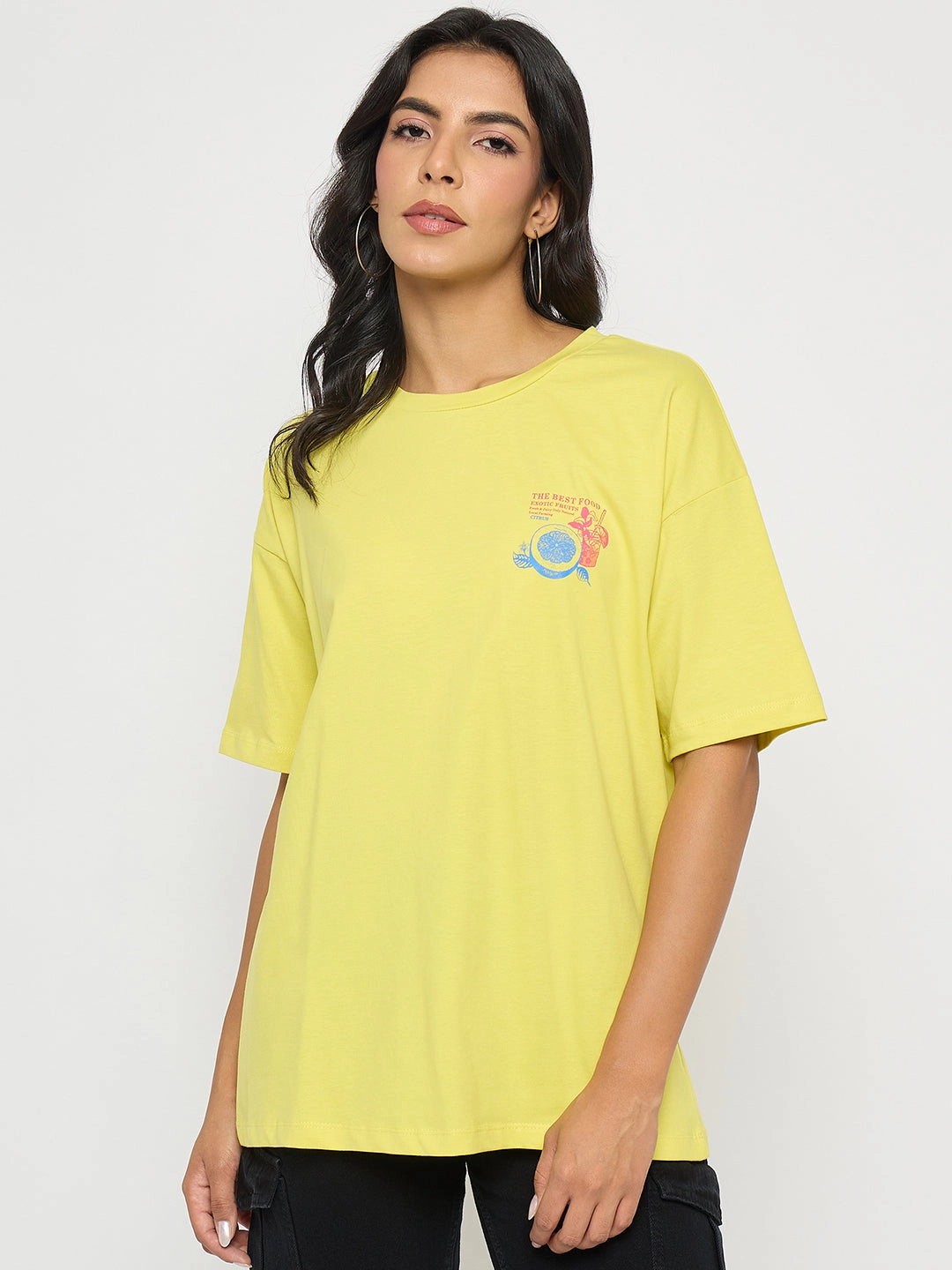 VentilatedMesh Madame Front and Back Graphic Print Yellow T-Shirt