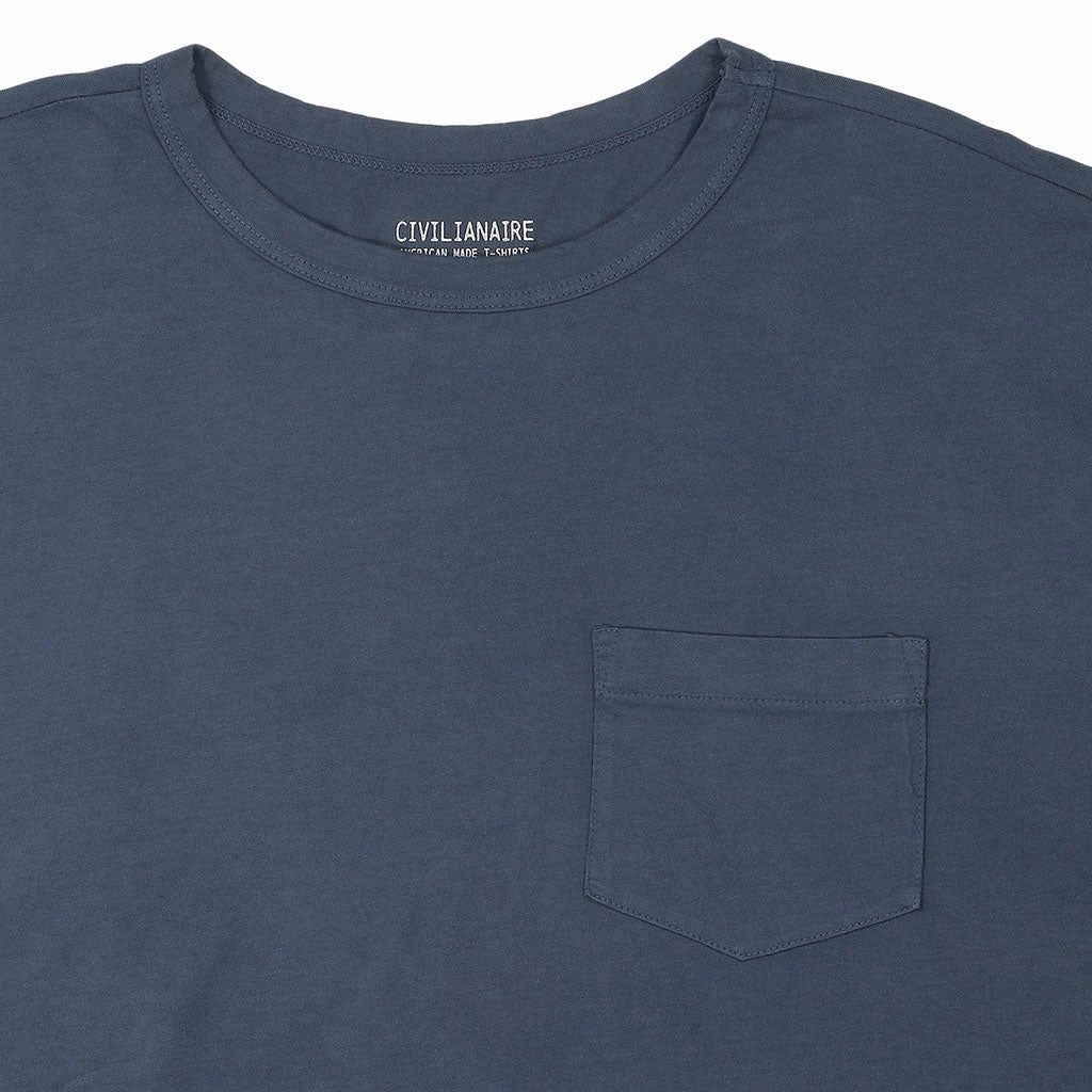 Crew Neck Long Sleeve 1 Pocket Tee - Moon Bluesign Approved Material