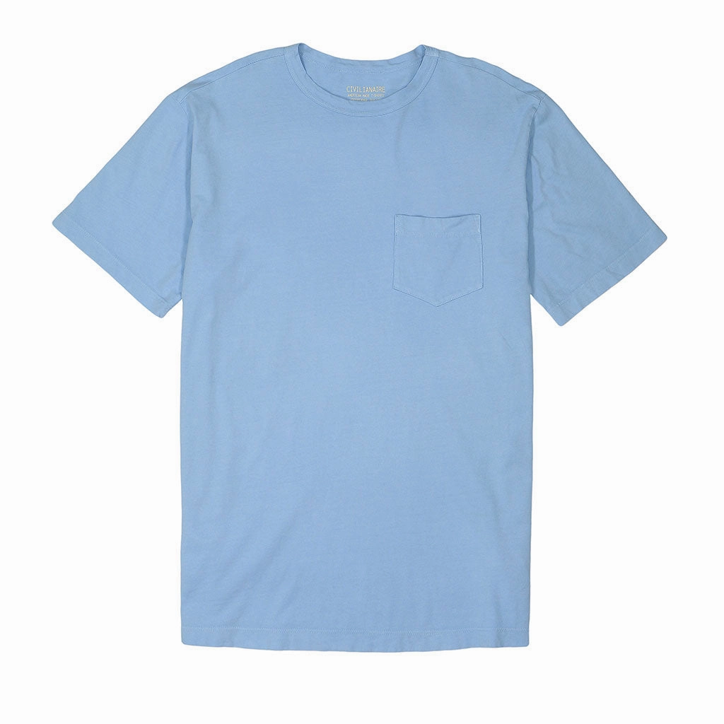 SeamlessConstruction Non Restrictive Mobility Crew Neck Short Sleeve 1 Pocket Tee - Powder Blue