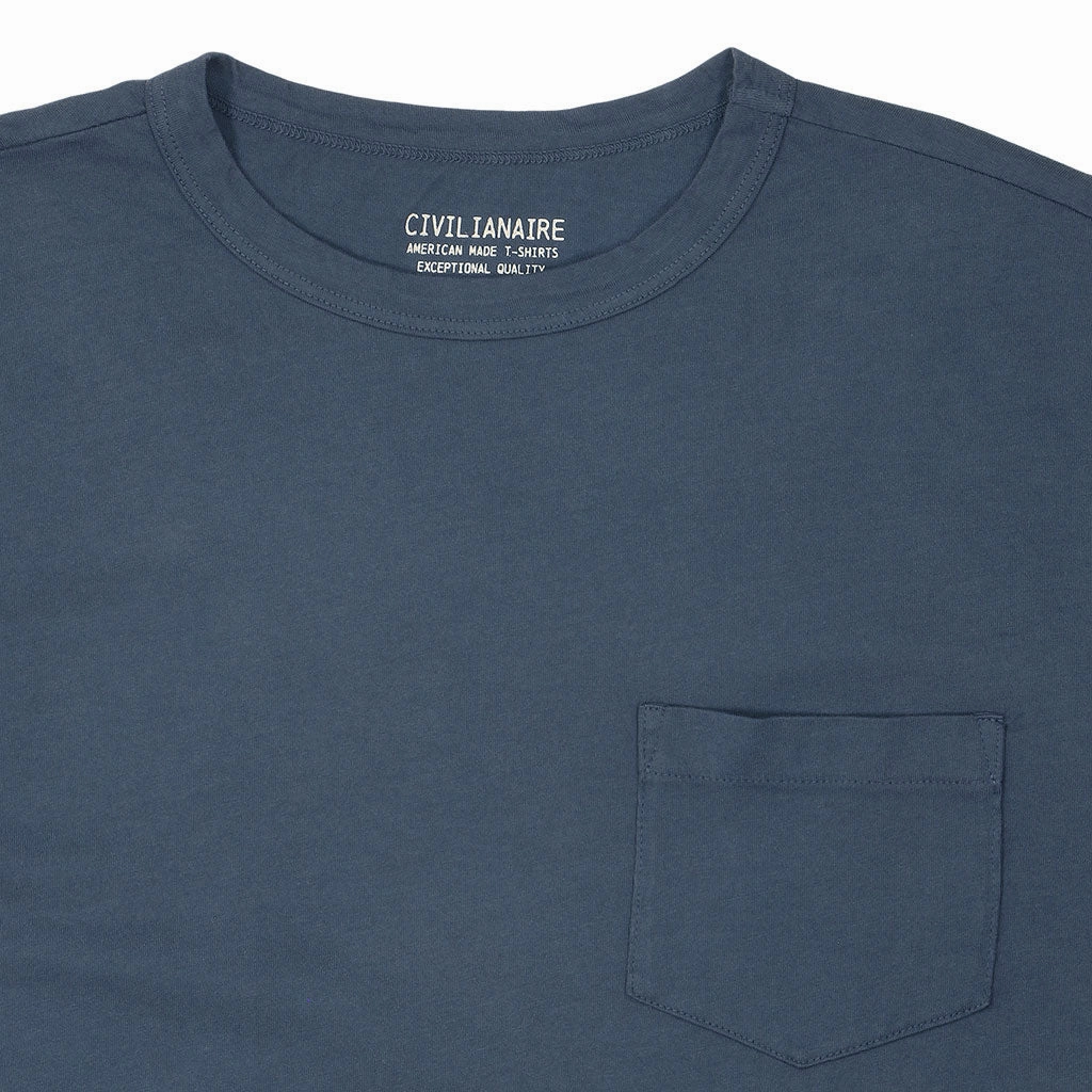 LowProfile Zipper Crew Neck Short Sleeve 1 Pocket Tee - Moon