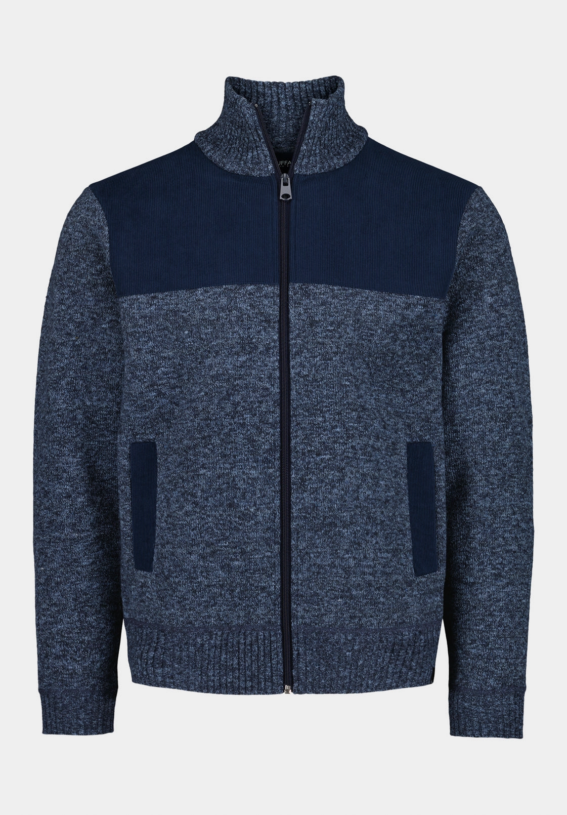 Soft Touch Texture Wando Men's Relaxed Full-Zip Knit Jacket, Whale - BM24747