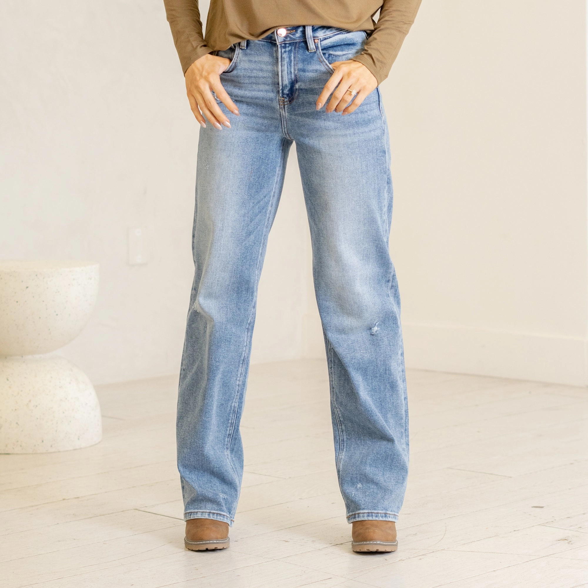 Brunch Outfit Traveler Gear Socialite High Rise Baggy Wide Leg Regular & Plus Sizes