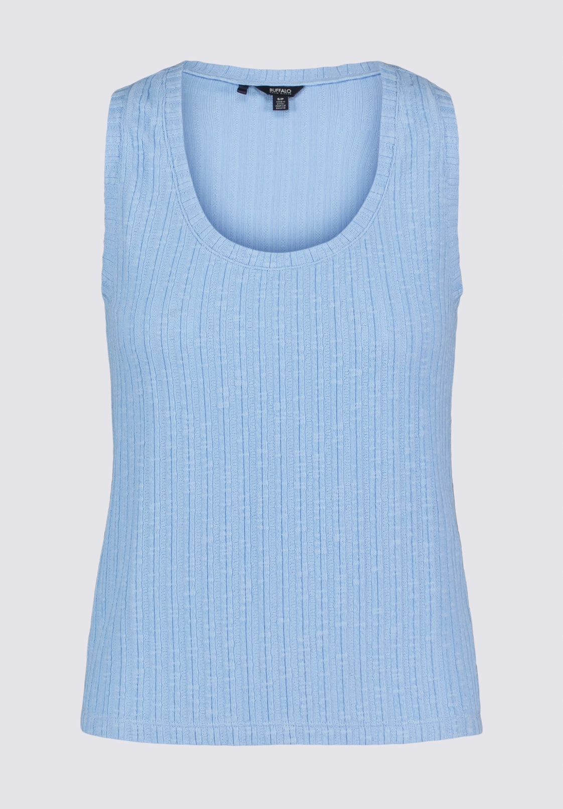 RawEdgedDesign Thurryn Women's Textured Rib Knit Tank Top, Placid Blue - KT0192P