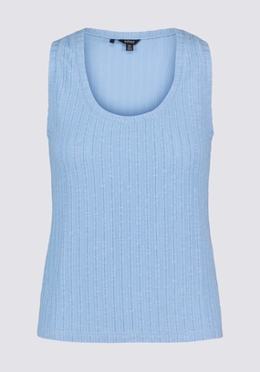 Antistatic AntiSnagYarnProcessing Thurryn Women's Textured Rib Knit Tank Top, Placid Blue - KT0192P