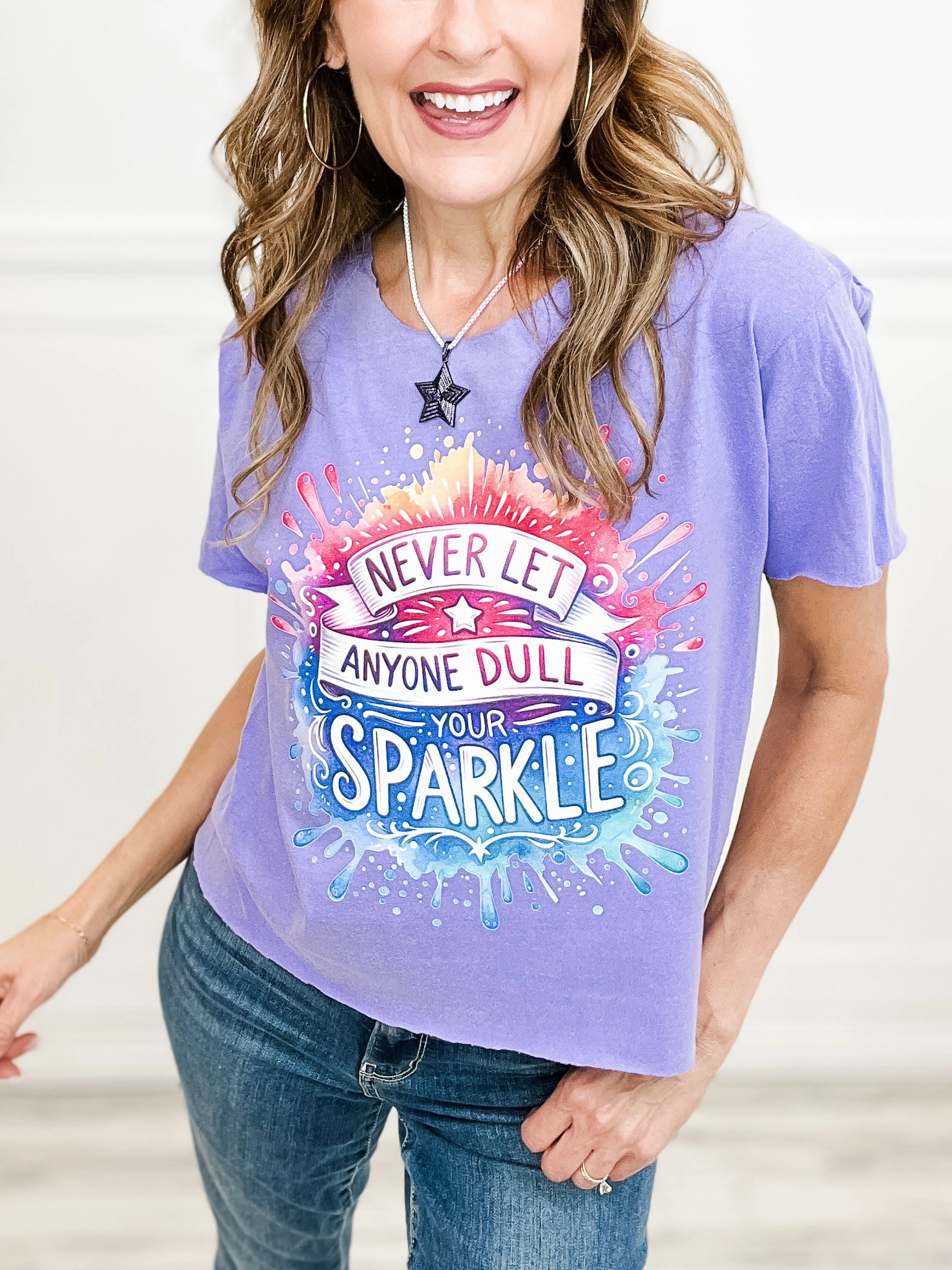 Never Let Anyone Dull Your Sparkle Graphic Tee EcoFriendly Material Thermal Insulation Core