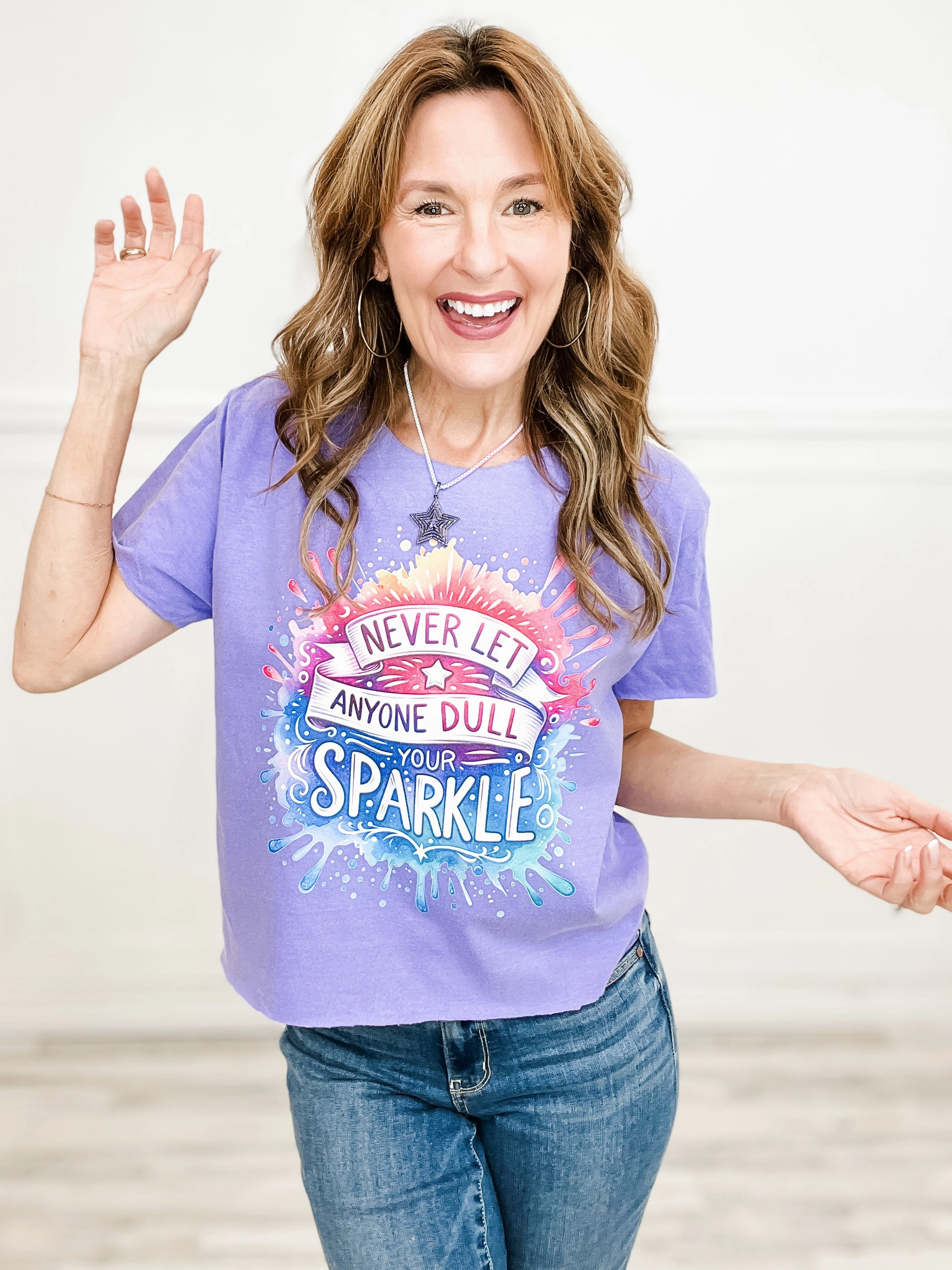 Never Let Anyone Dull Your Sparkle Graphic Tee Reverseble Design