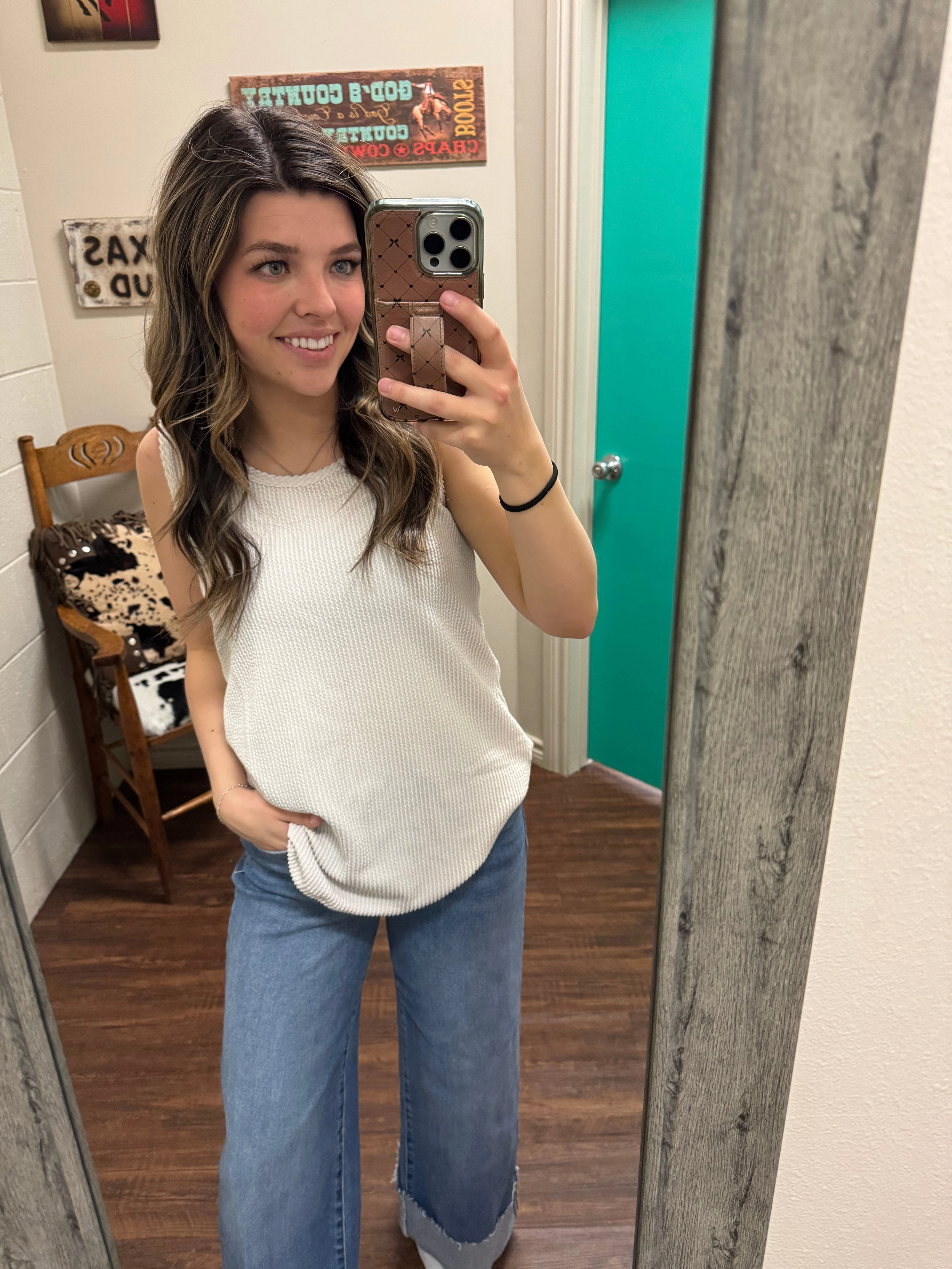 Durable Weave TaglessNecklineComfort Kick Back Full Length Traditional Tank-3 Colors