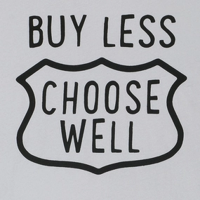 "Buy Less, Choose Well" Short Sleeve Men's Tee - Frost Moisture Wicking Fabric