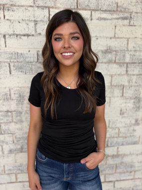 Seamless Round Neck Short Sleeve Top - 5 Colors Cozy Sweater High Thread Count Cotton