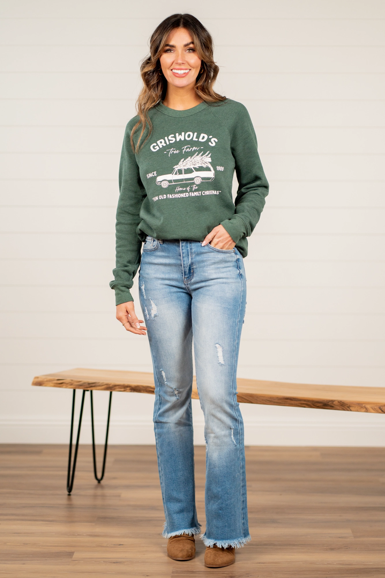 Fallon High Rise Fray Hem Flare Spring Mood Office Wear Minimalist Eco Friendly Date Night