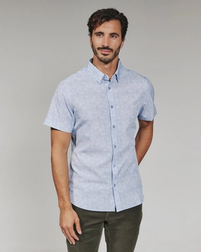 Stylish Comfort Tailored Cut Hollis Short Sleeve Shirt | Light Blue