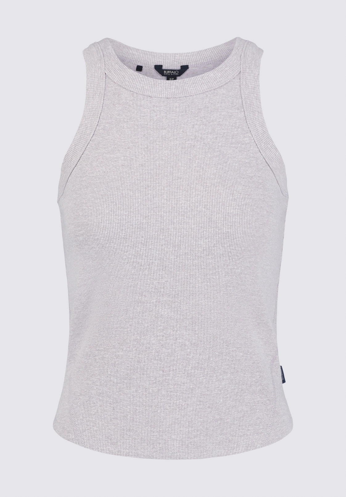 Drop Shoulder Regine Women's Ribbed Tank Top, Heather Grey - KT0141S