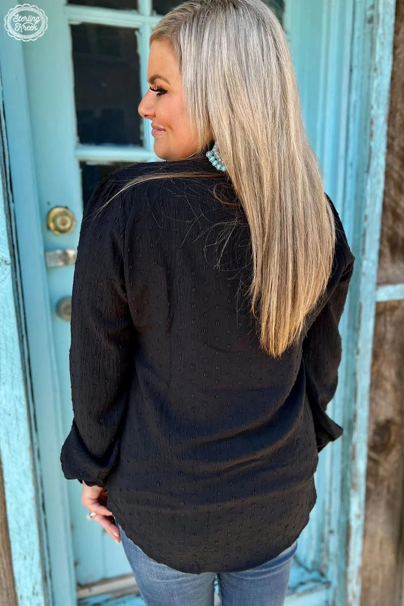 Business Babe Top Black* Stretch Knit Material Tagless Design