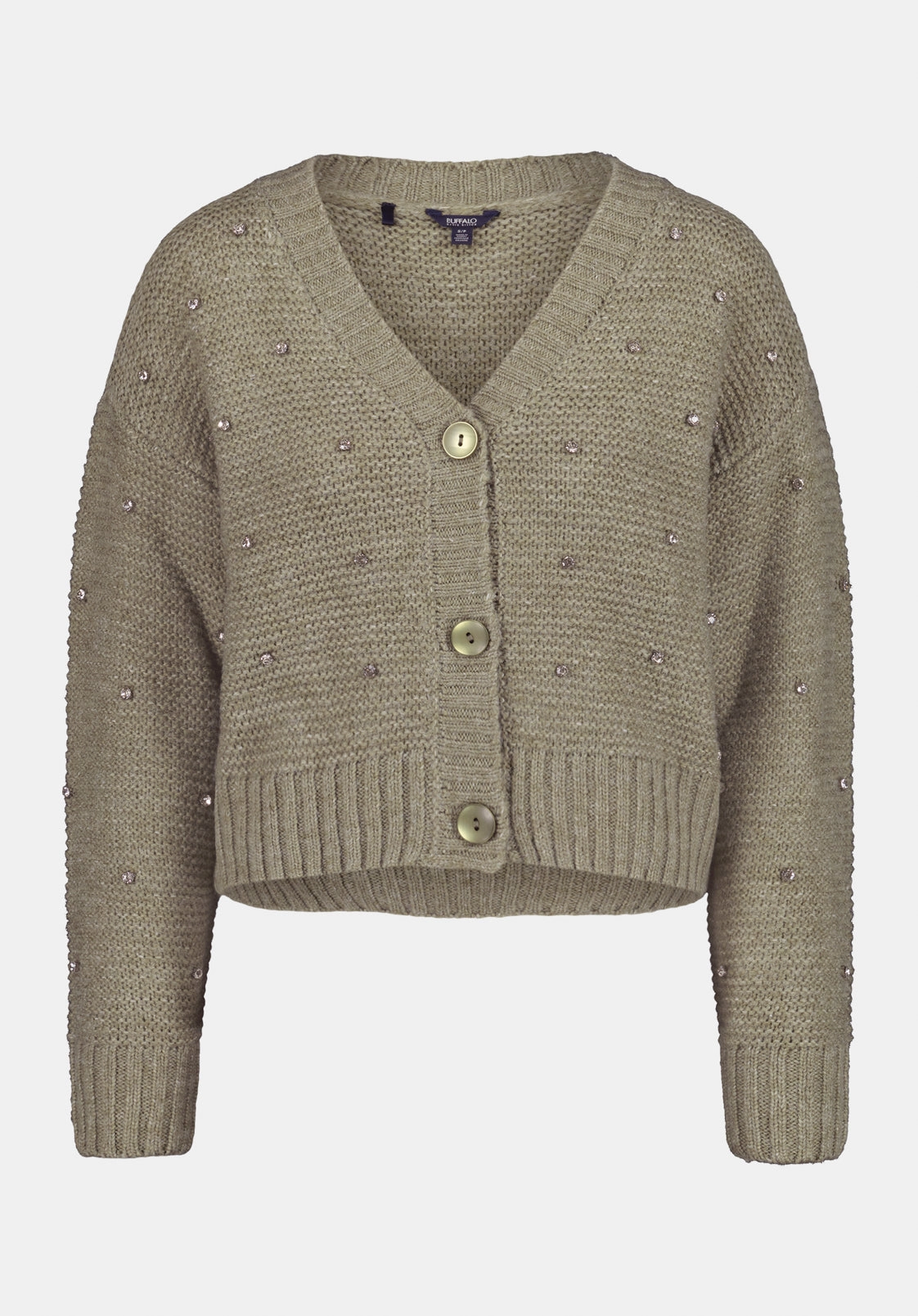 Odilia Women's Embellished Knit Button-Up Cardigan, Dk Green - SW0163 Breathable Performance