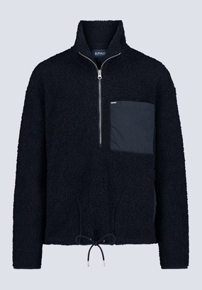 quick dry Sena Women's Sherpa Jacket with Chest Pocket, Black - JK0036F