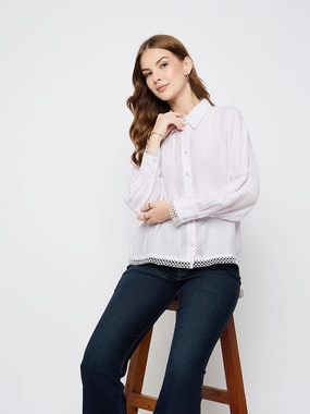 Madame Rayon Blend Lilac Shirt Statement Maker