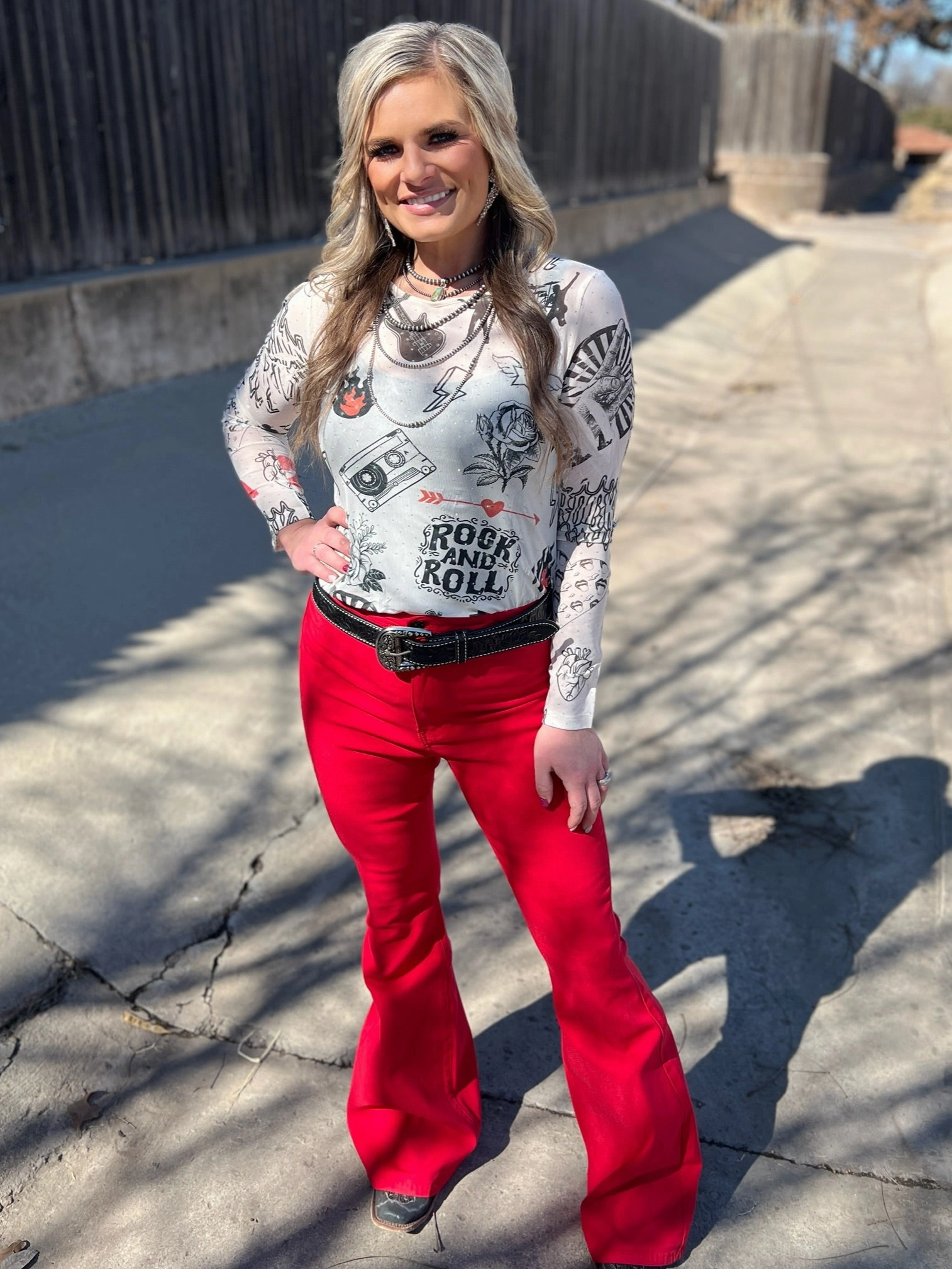 Origami Rock N Roll Rhinestone Mesh Top Quick Release Fasteners Layered Look