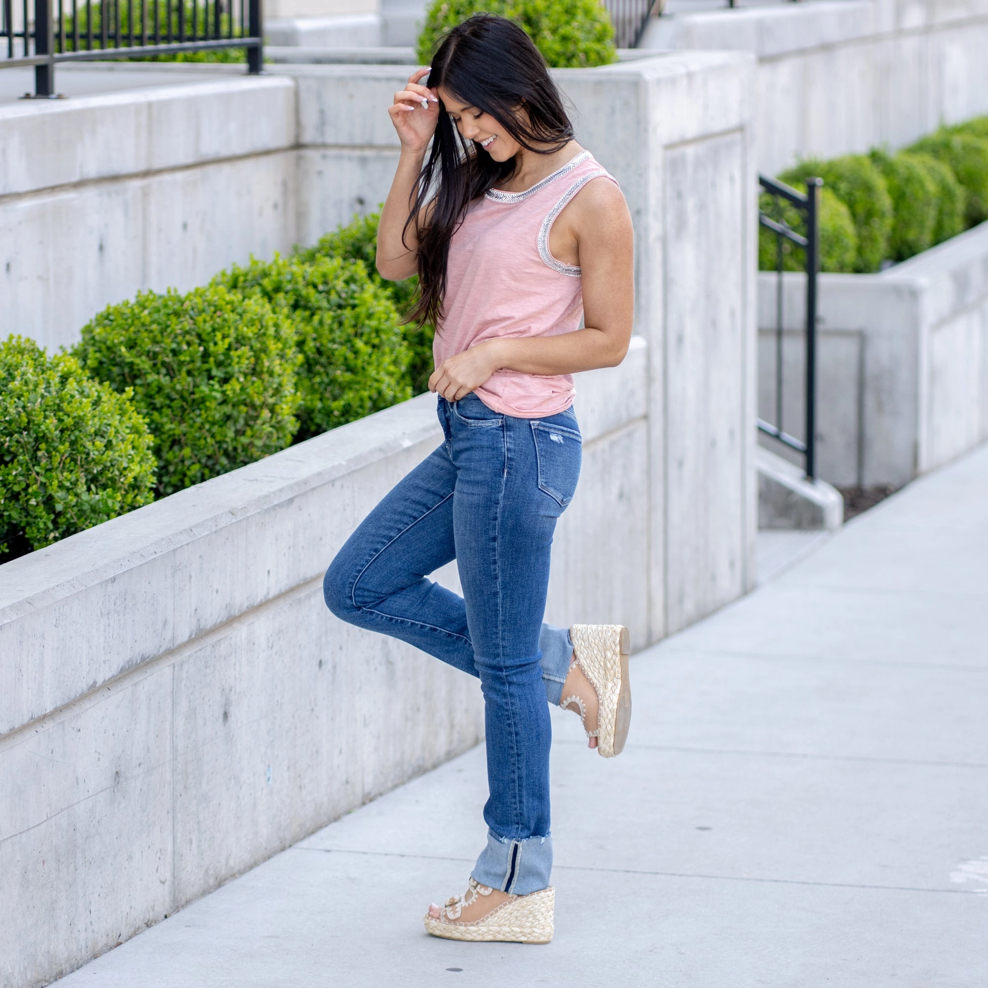 Shopping Day Vibrant Overheard Mid Rise Cuffed Slim Straight Leg Regular & Plus Sizes