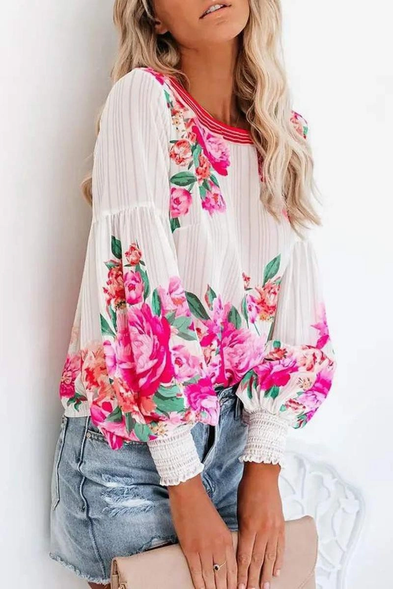 Light Up the Garden Blouse* Flatlock Seam GarmentWashed Softness