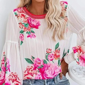 Light Up the Garden Blouse* Ventilated Mesh Panels Layered Collar System