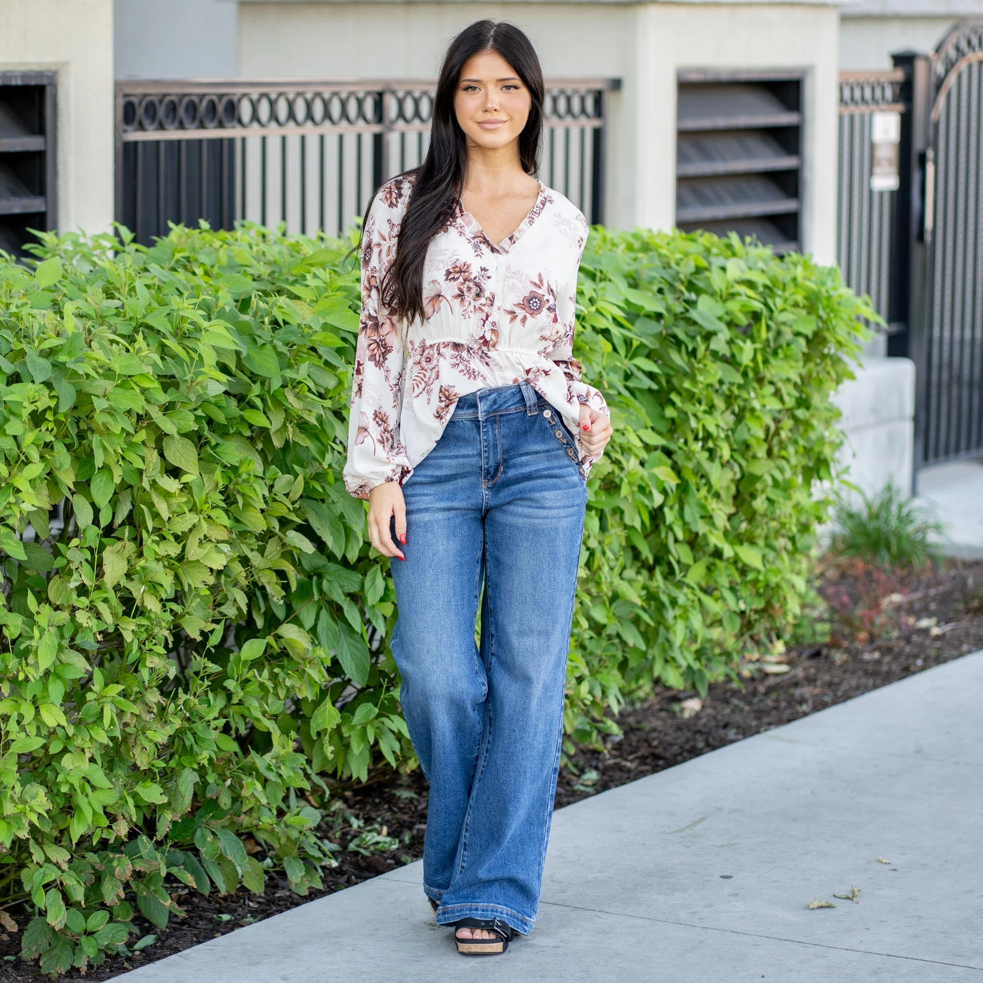 KanCan Westwood Ultra High Rise Wide Leg Jean Dark Blue Daily Essentials All Purpose