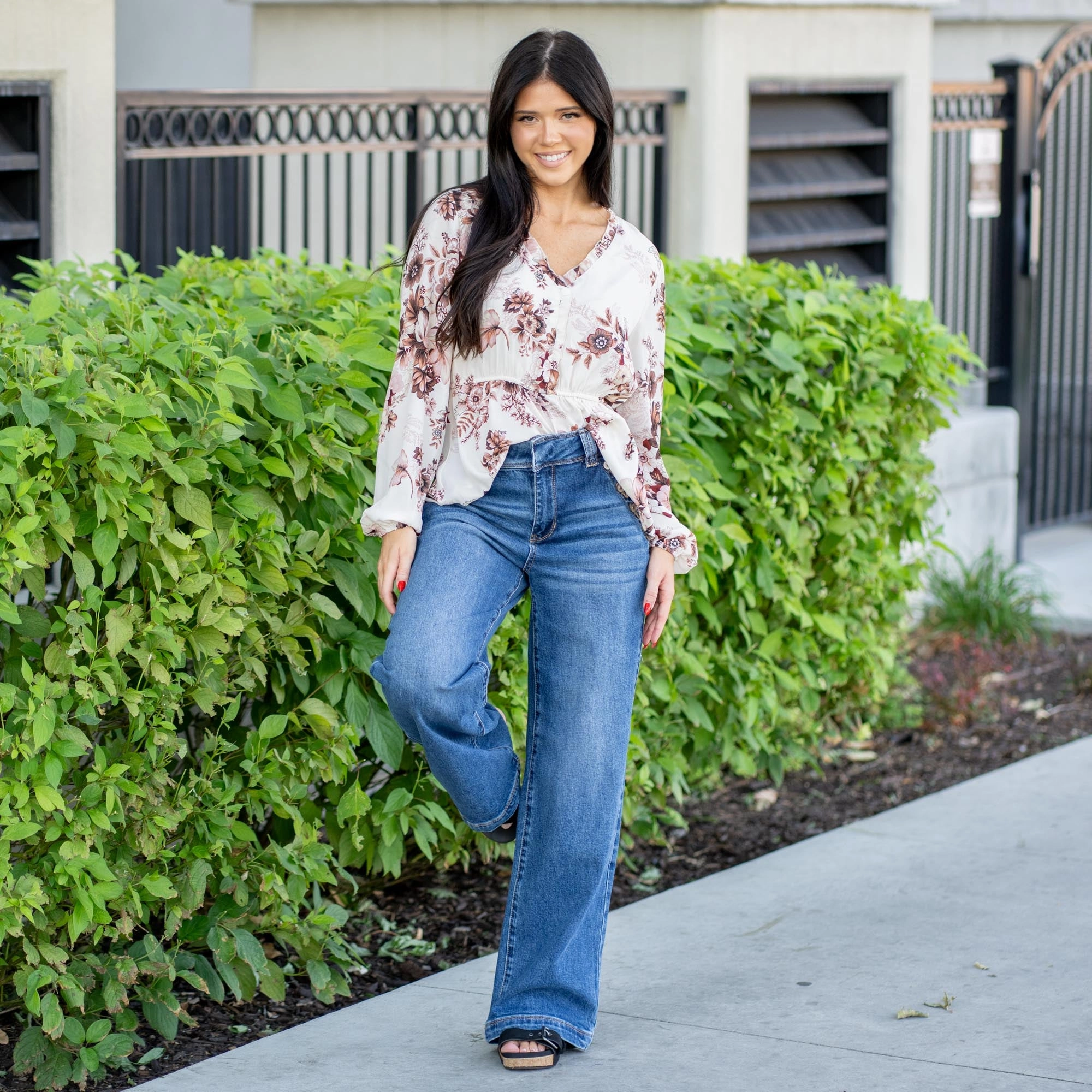 KanCan Westwood Ultra High Rise Wide Leg Jean Dark Blue Fashion Comfort Music Event Smooth Casual