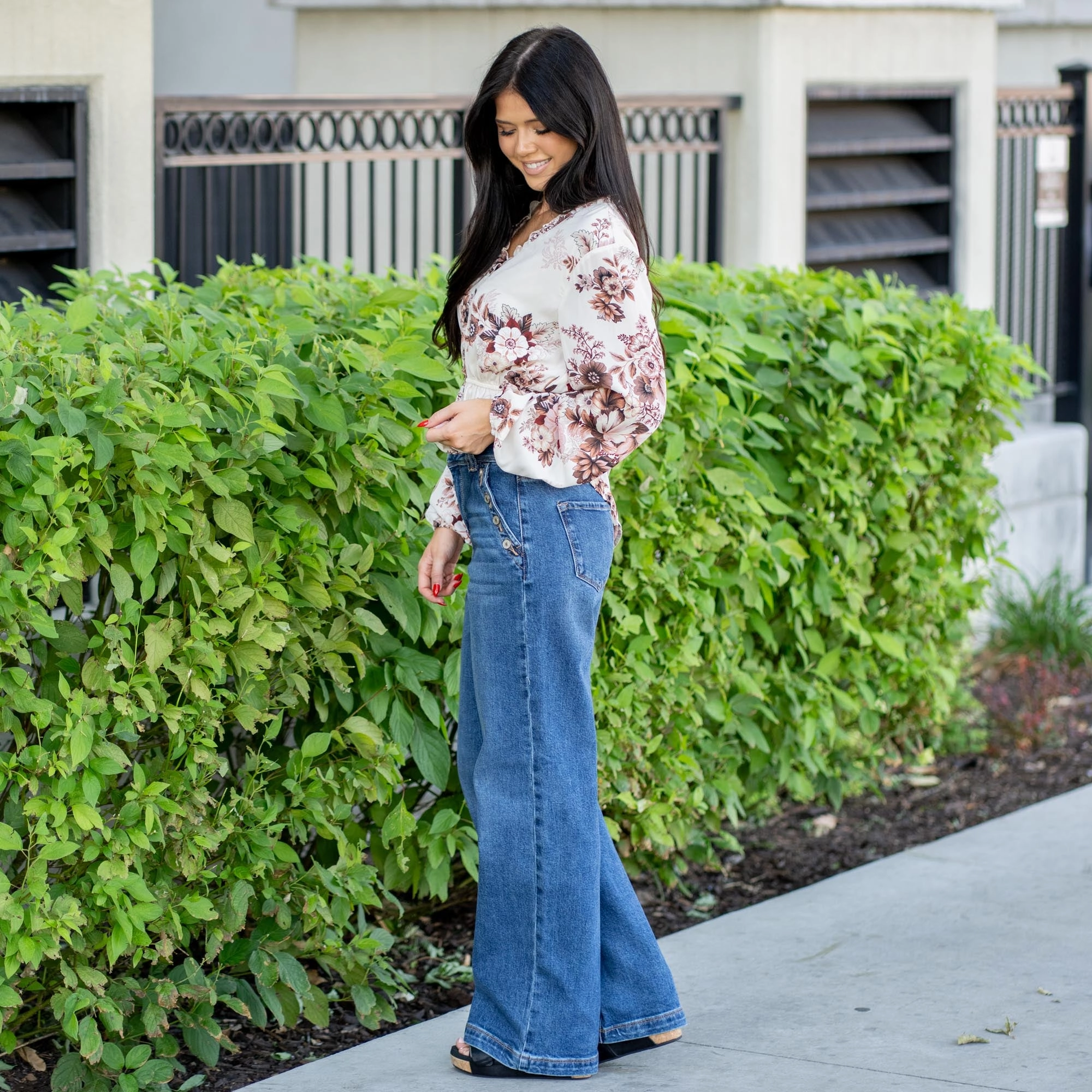 KanCan Westwood Ultra High Rise Wide Leg Jean Dark Blue Effortless Choice