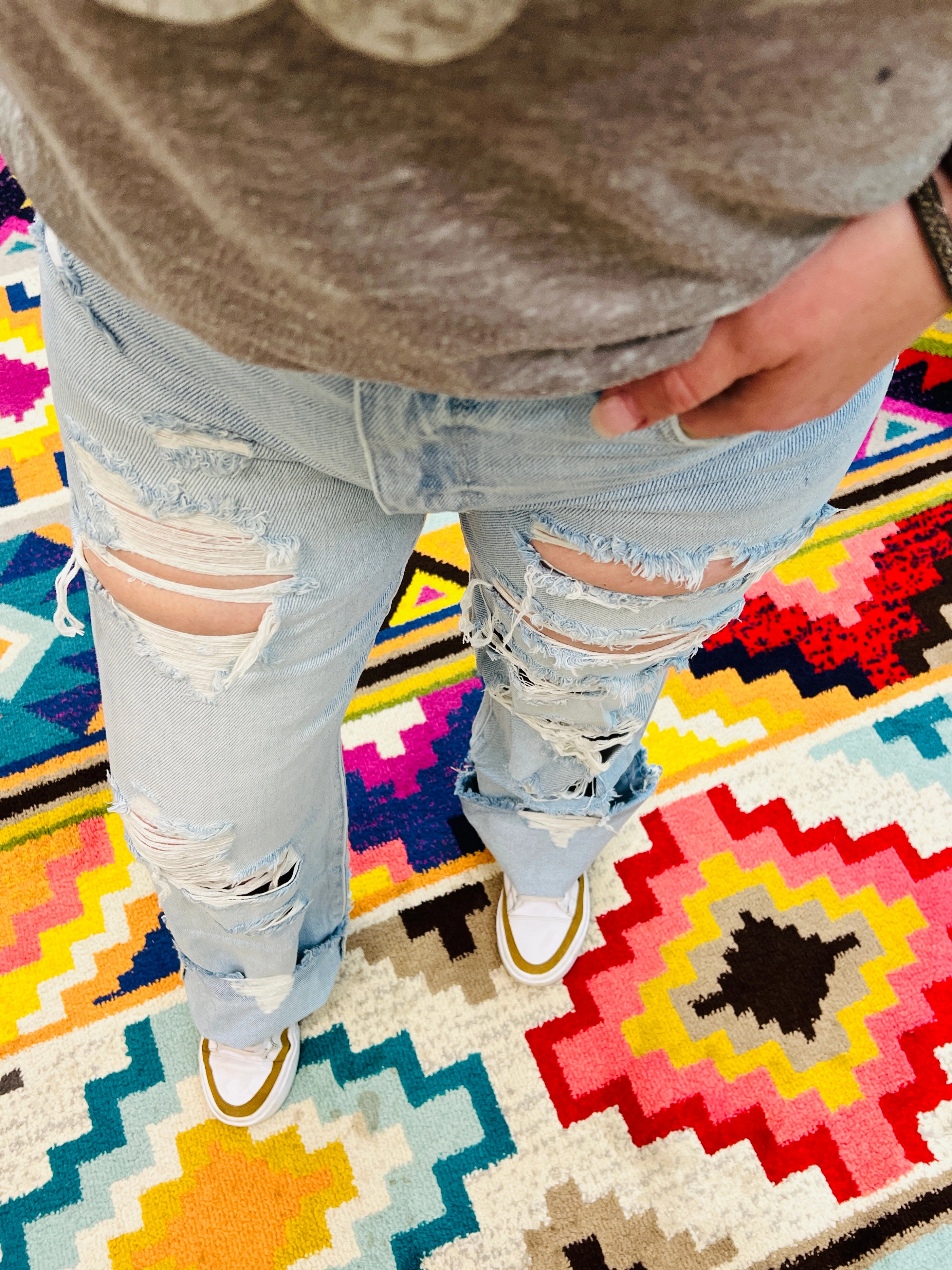 Petra 123 Heavy Distressed High Rise Rigid Vintage Flare Breathable Stretch