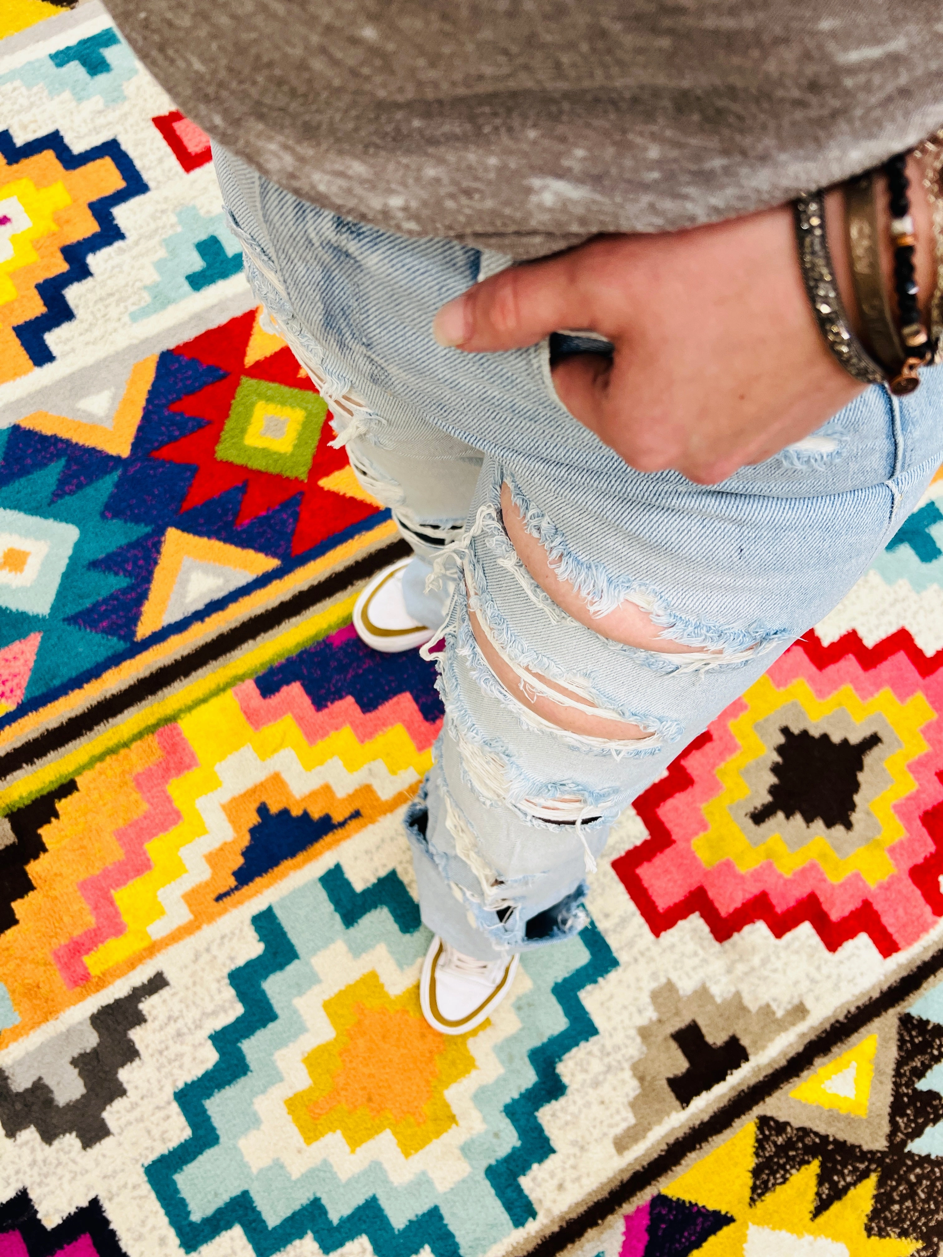 Wear Resistant Fabric Functional Fashion Petra 123 Heavy Distressed High Rise Rigid Vintage Flare